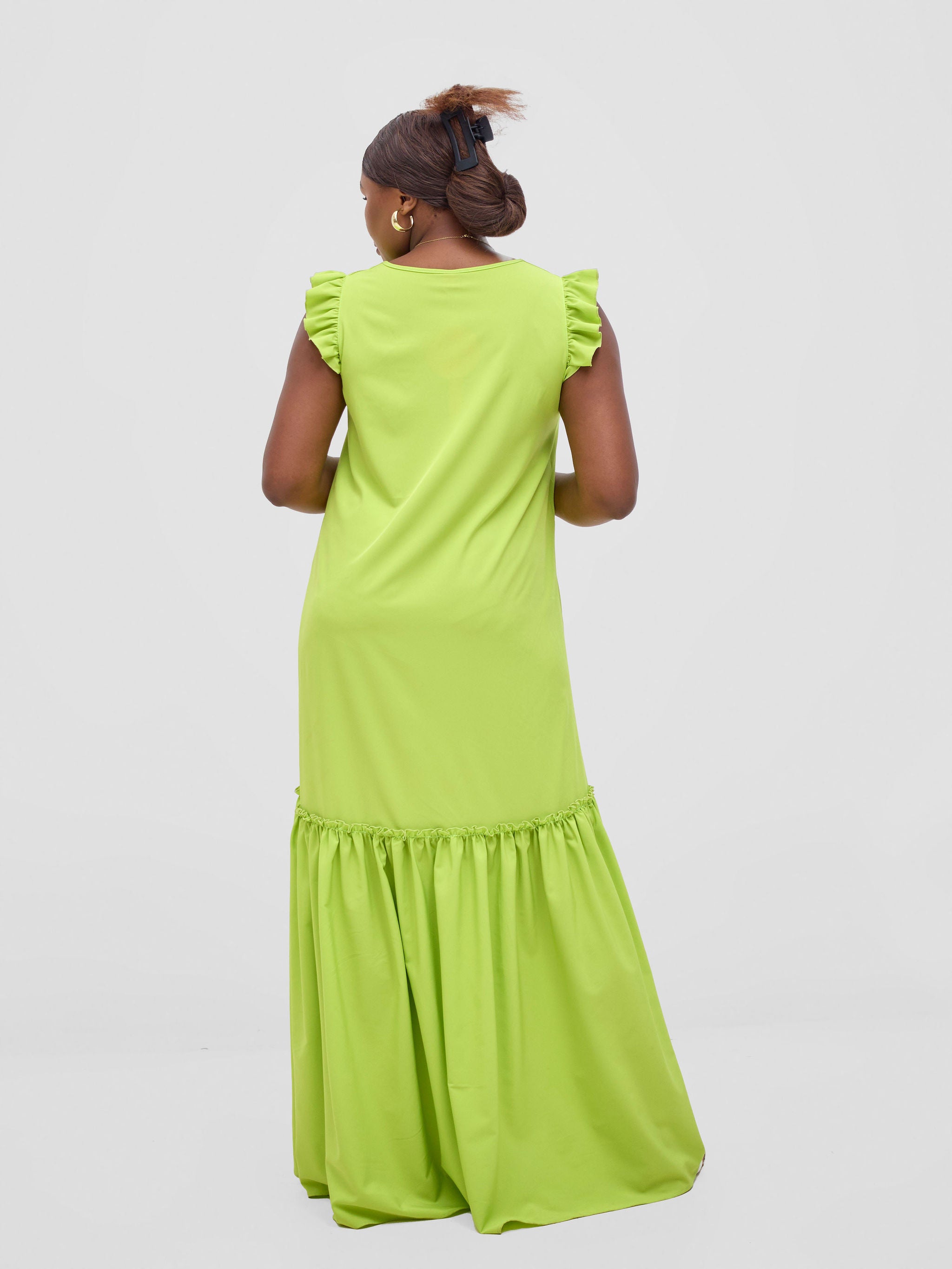 Vivo Nasinka V-Neck Maxi Dress - Lime