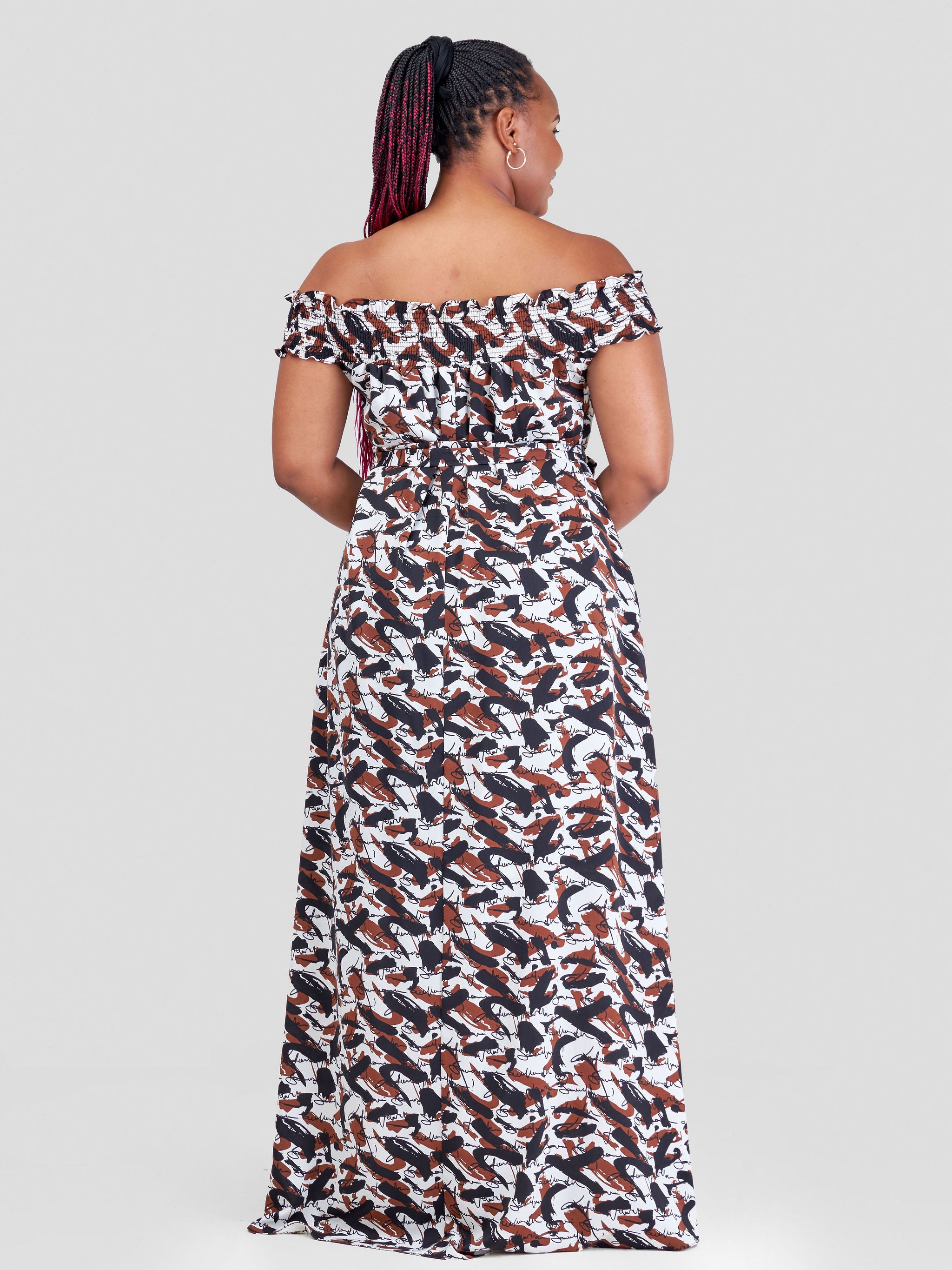 Black plus size dress with abstract print