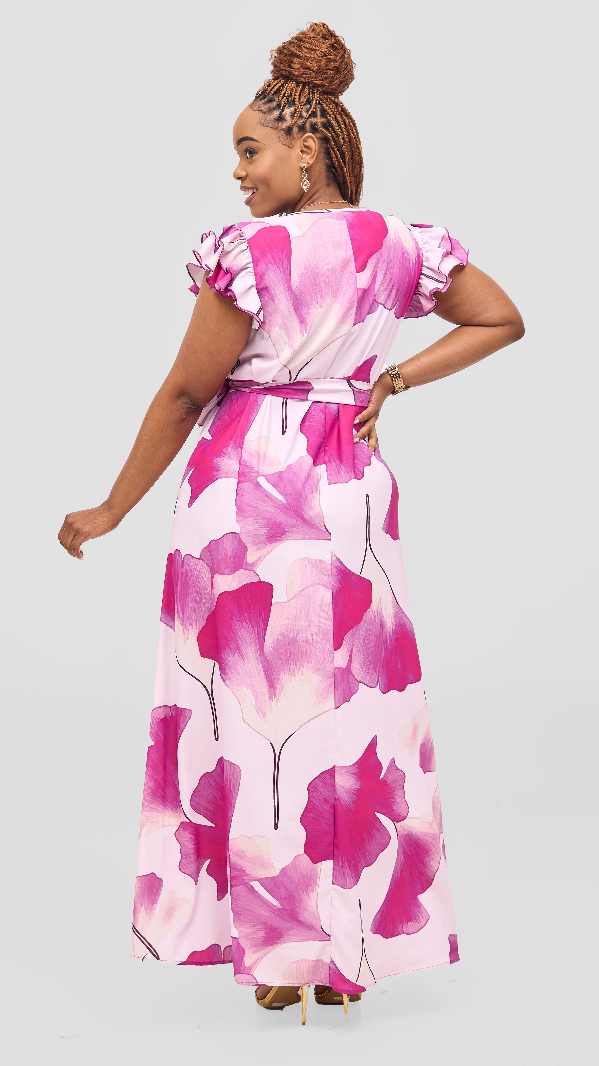 Vivo Nasinka A-Line Maxi Dress - Lilac / Purple Tilla Print