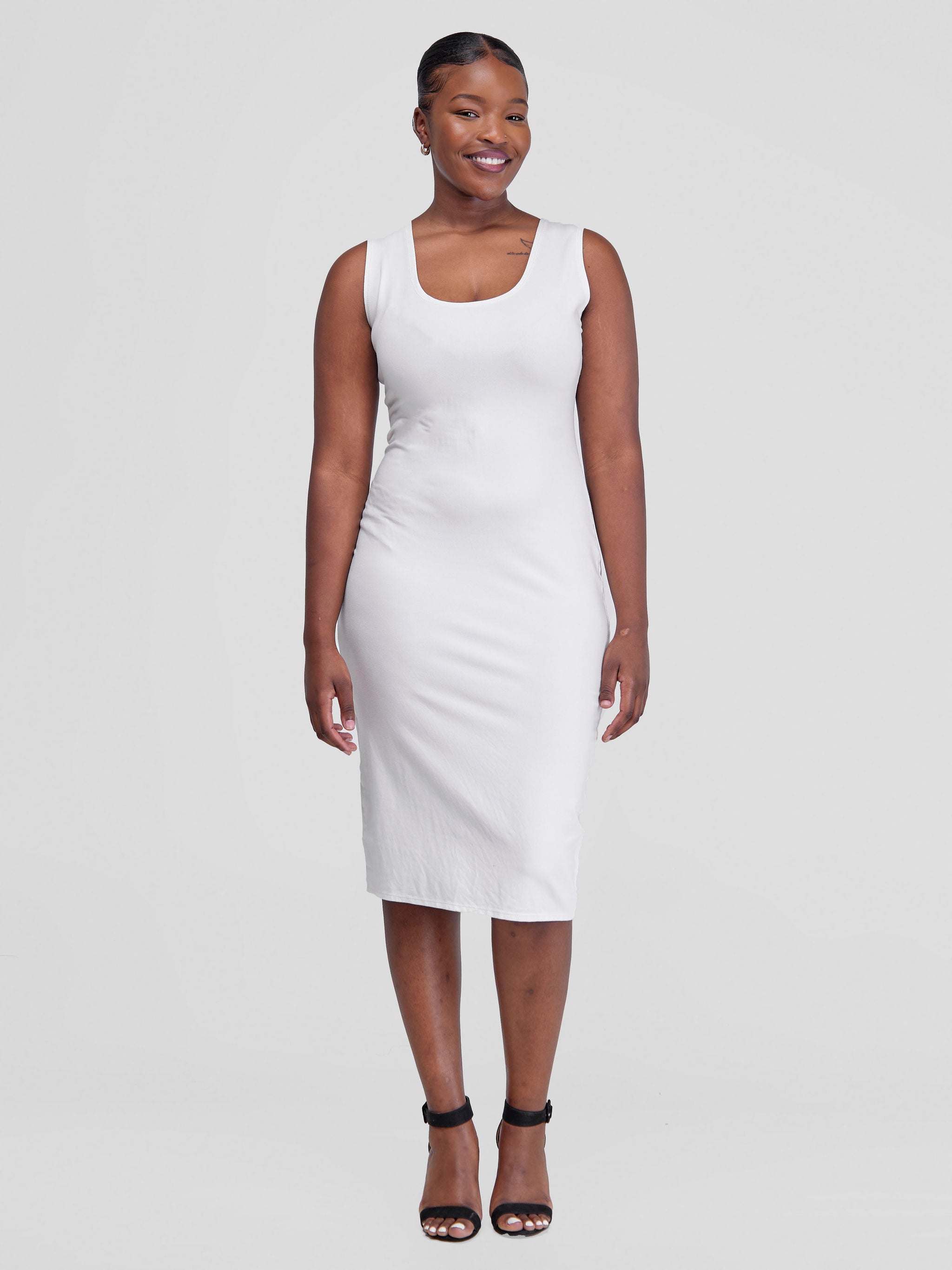 Vivo Basic Bodycon Dress - Off White