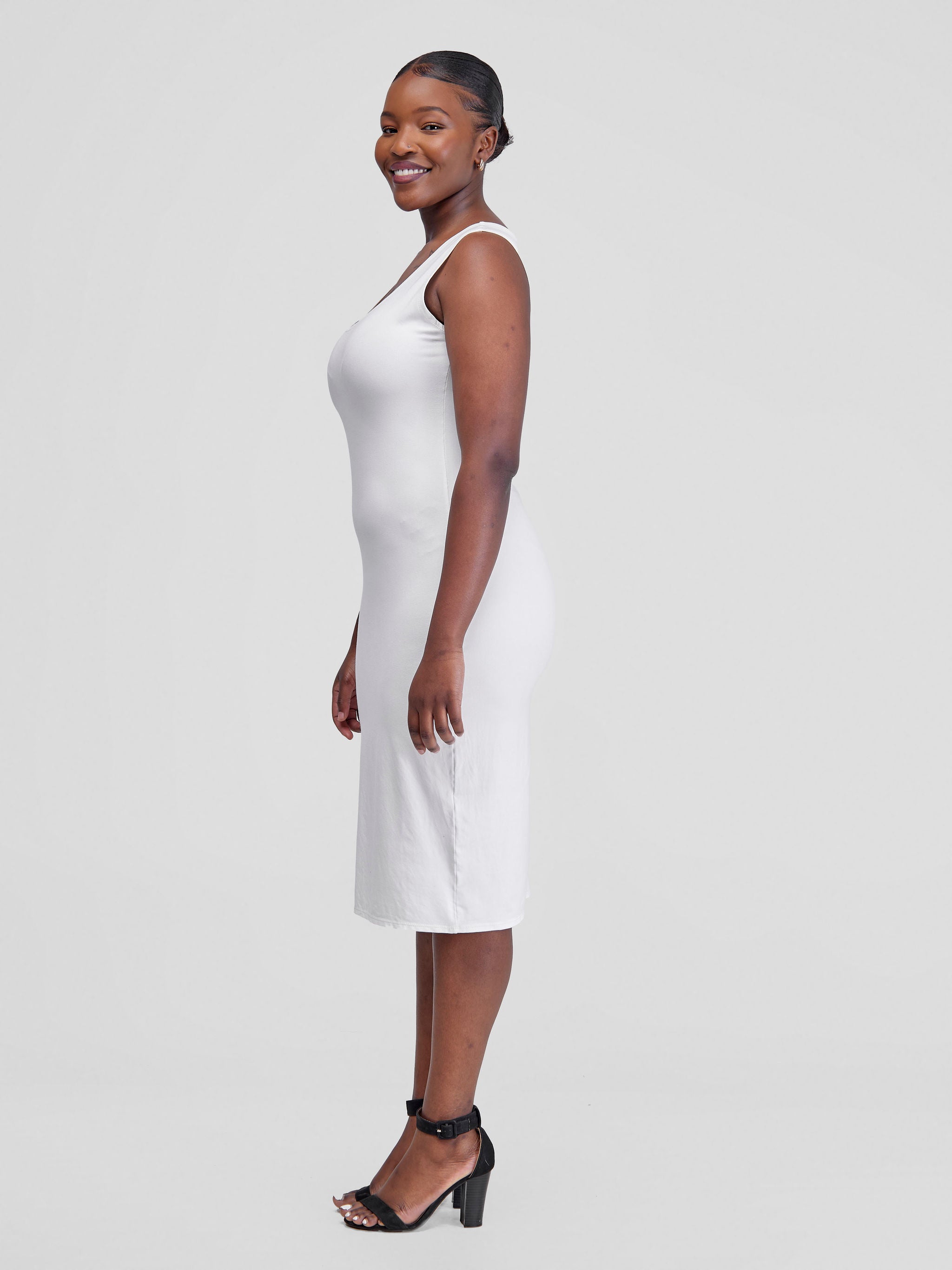 Vivo Basic Bodycon Dress - Off White