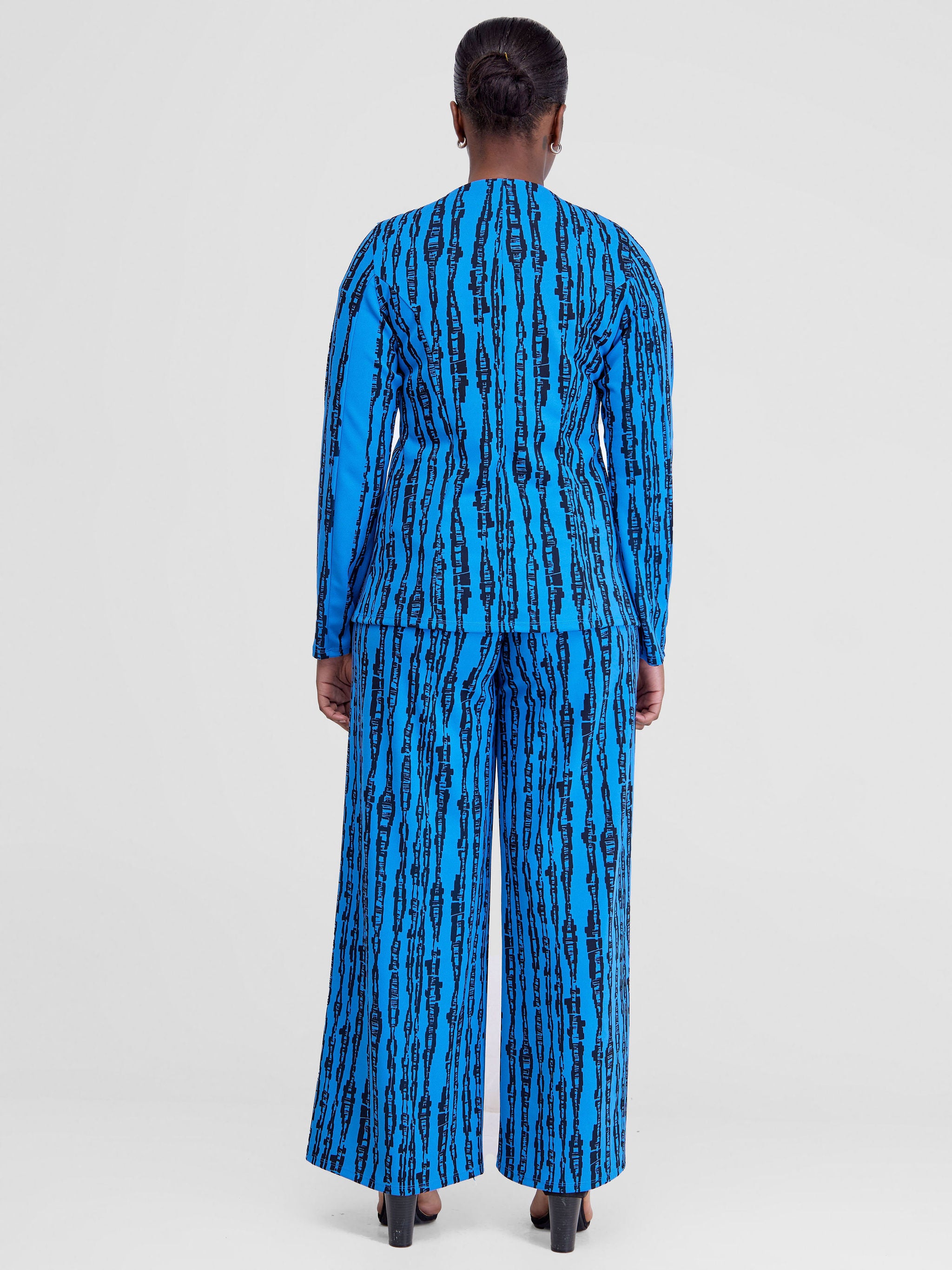 Vivo Imara Long Sleeve Jacket  - Blue / Black Miwa Print