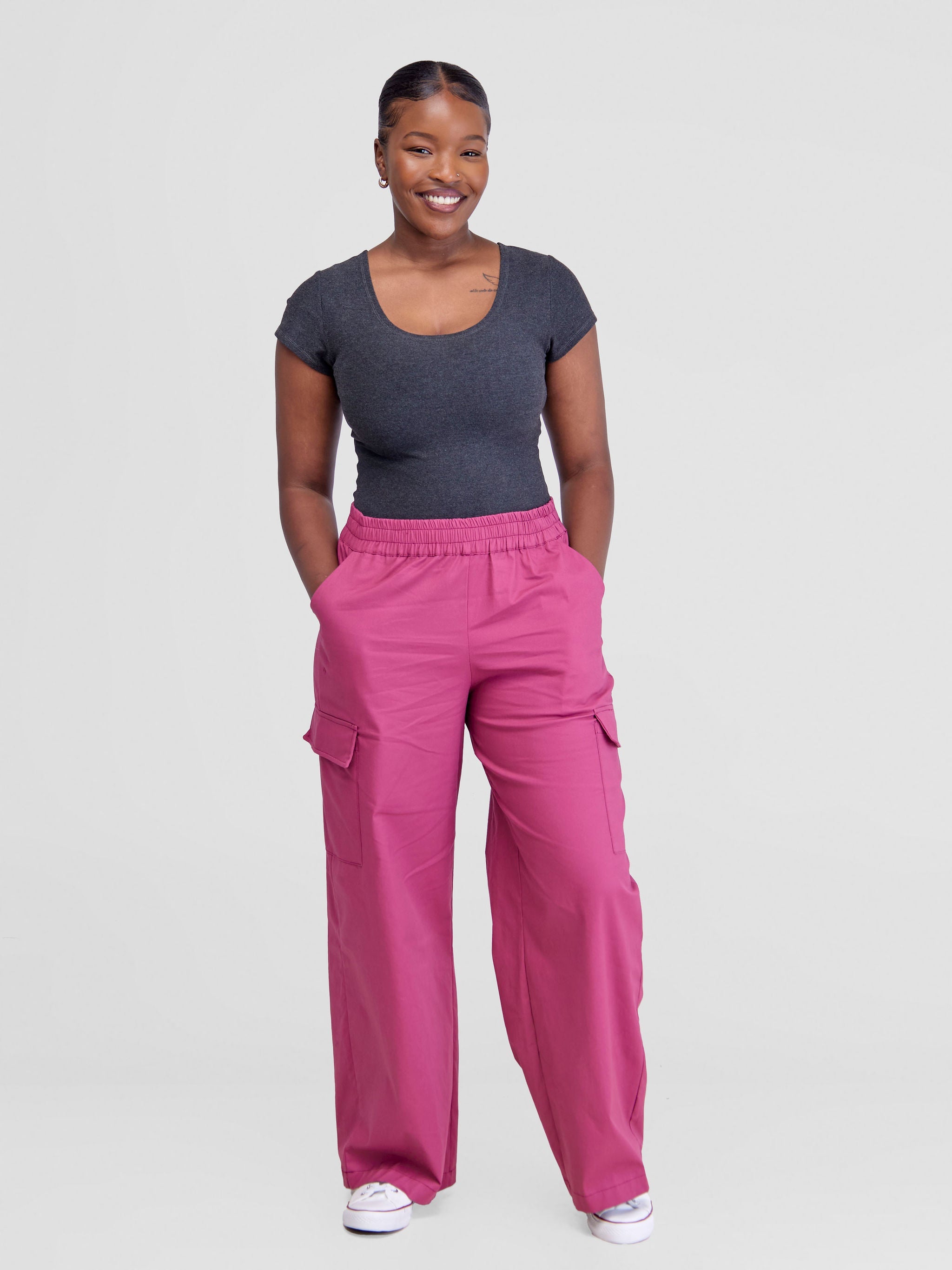 Zoya Yuni Cargo Pants - Dusty Pink