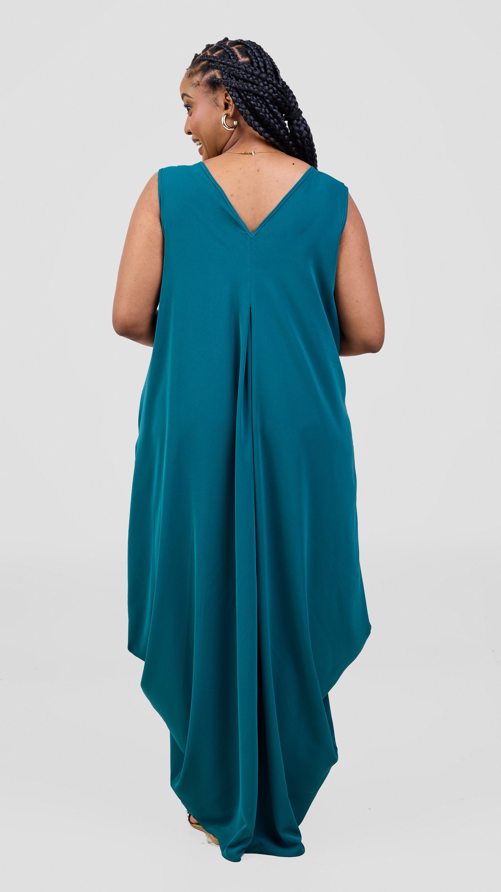Vivo Cap Sleeve Salma Maxi Dress - Dark Green