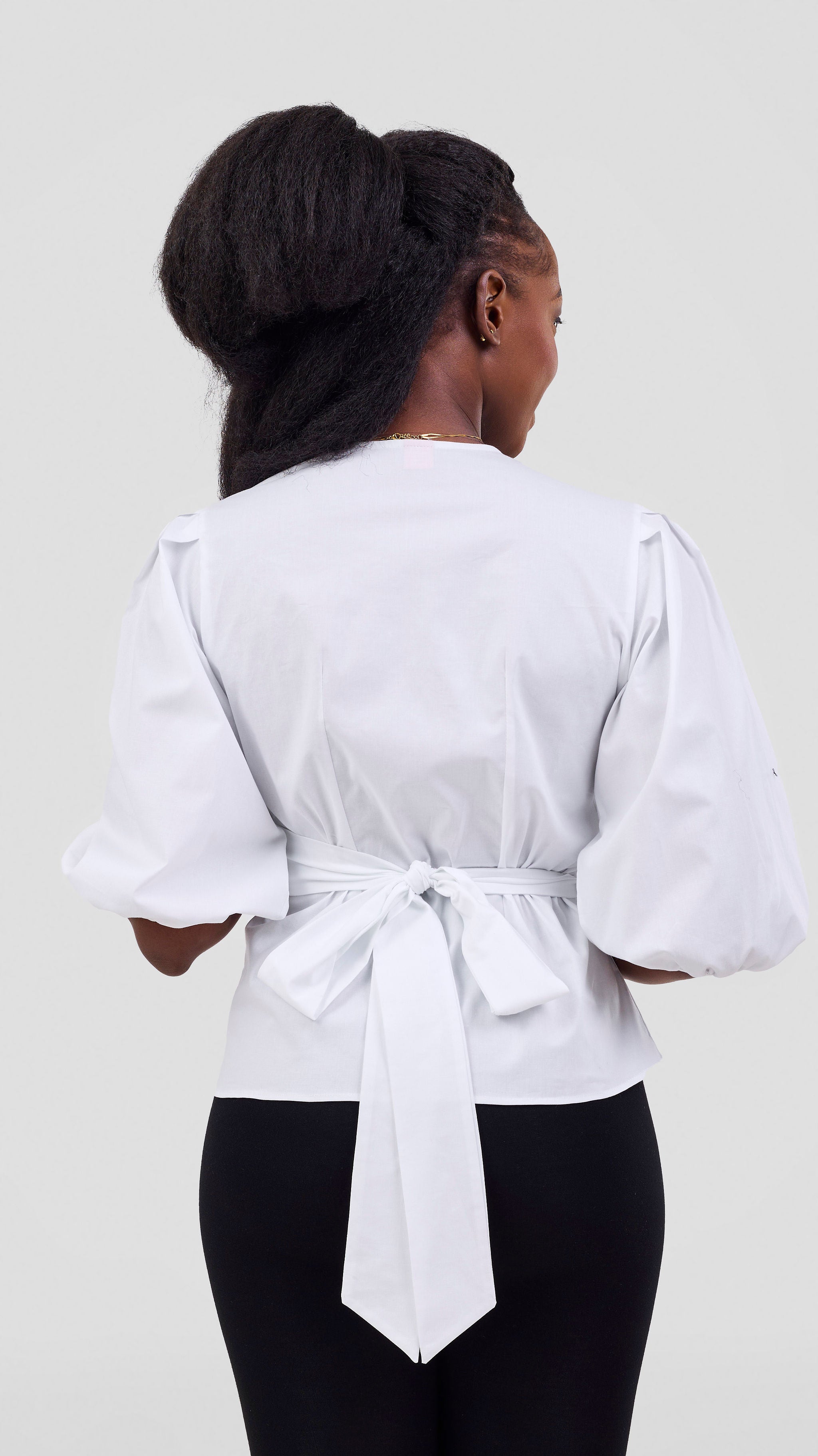 Vivo Cotton 3/4 Sleeve Wrap Top - White