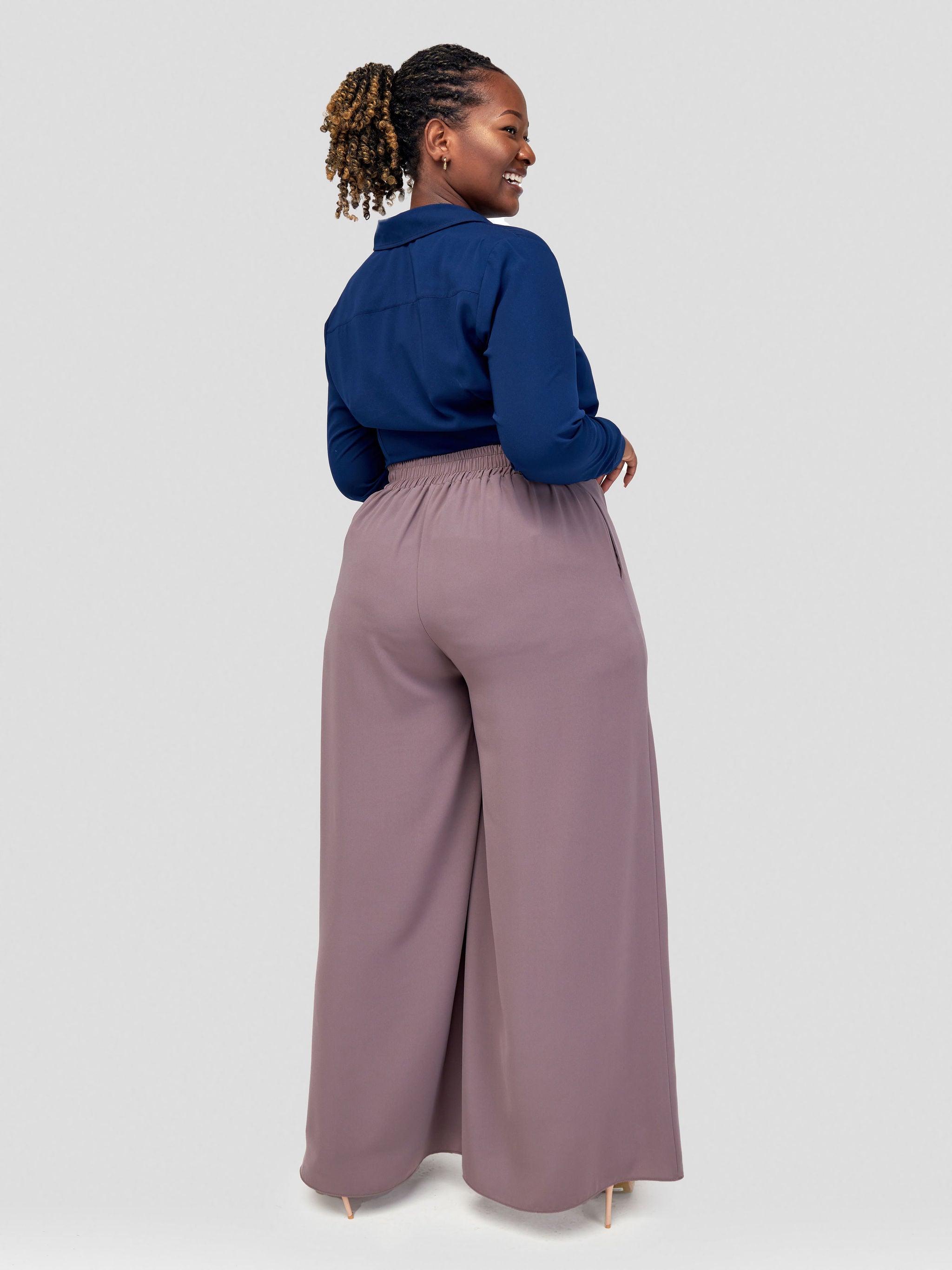 Vivo Basic Crepe Pants - Dark Taupe