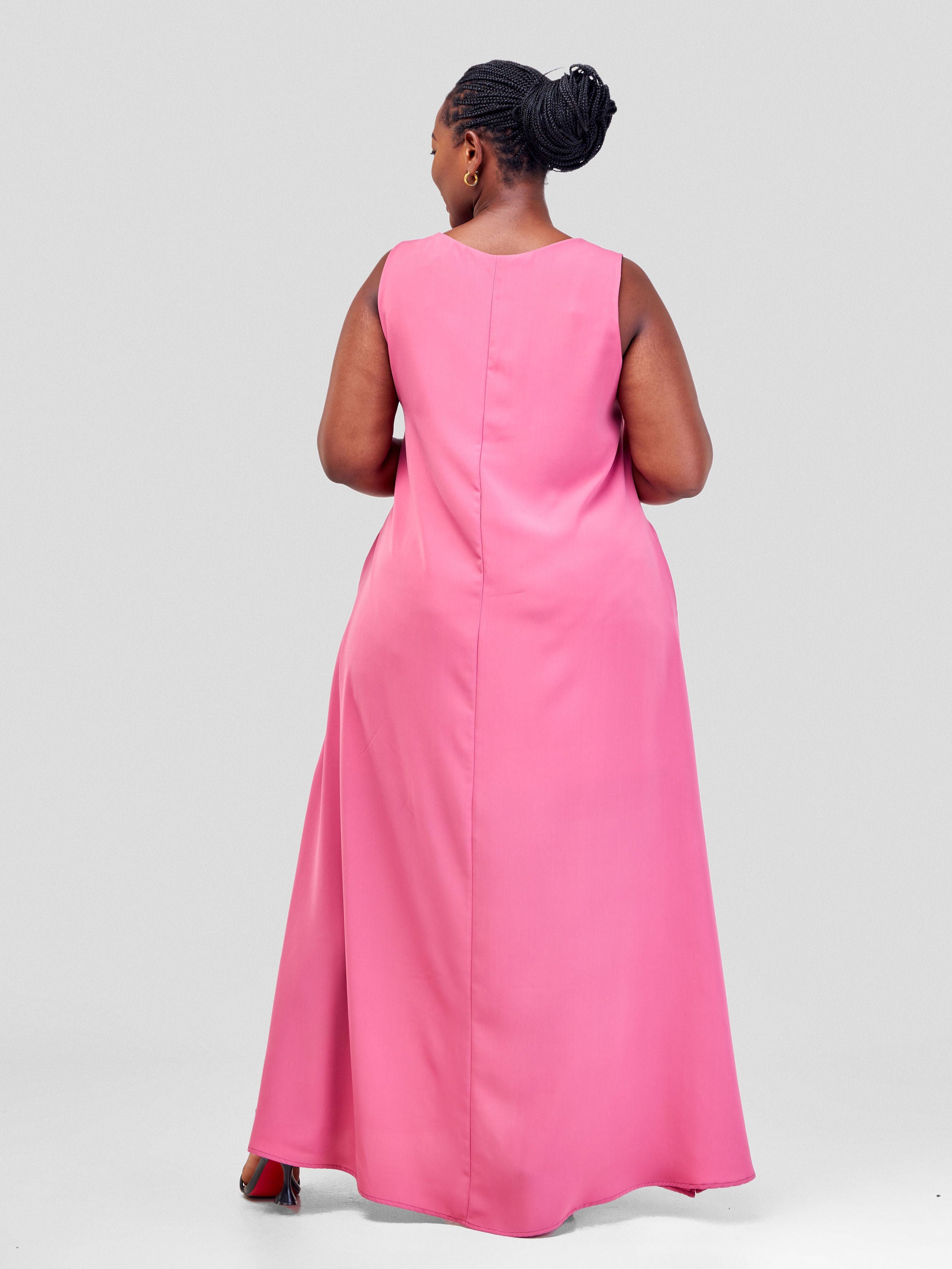 Vivo Ava Front Pleat Maxi Dress - Pink
