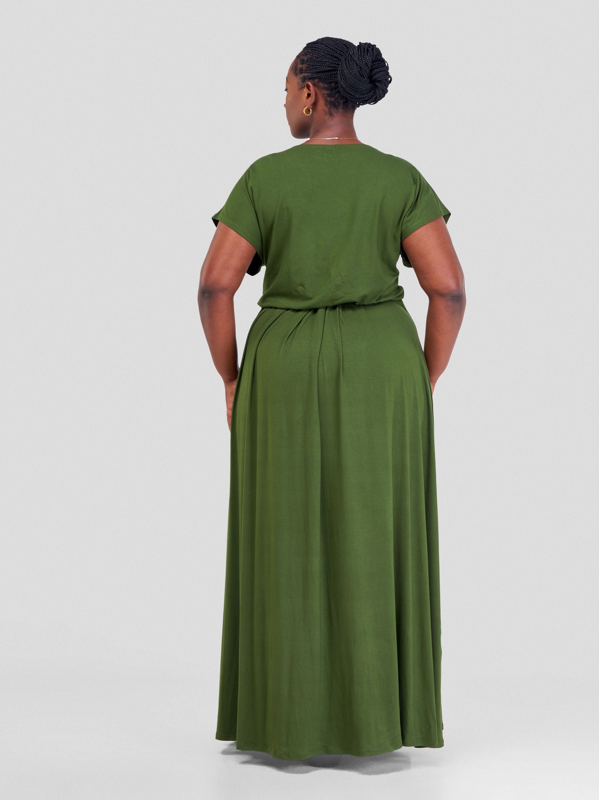 Vivo Amara Drawstring Maxi Dress - Hunters Green