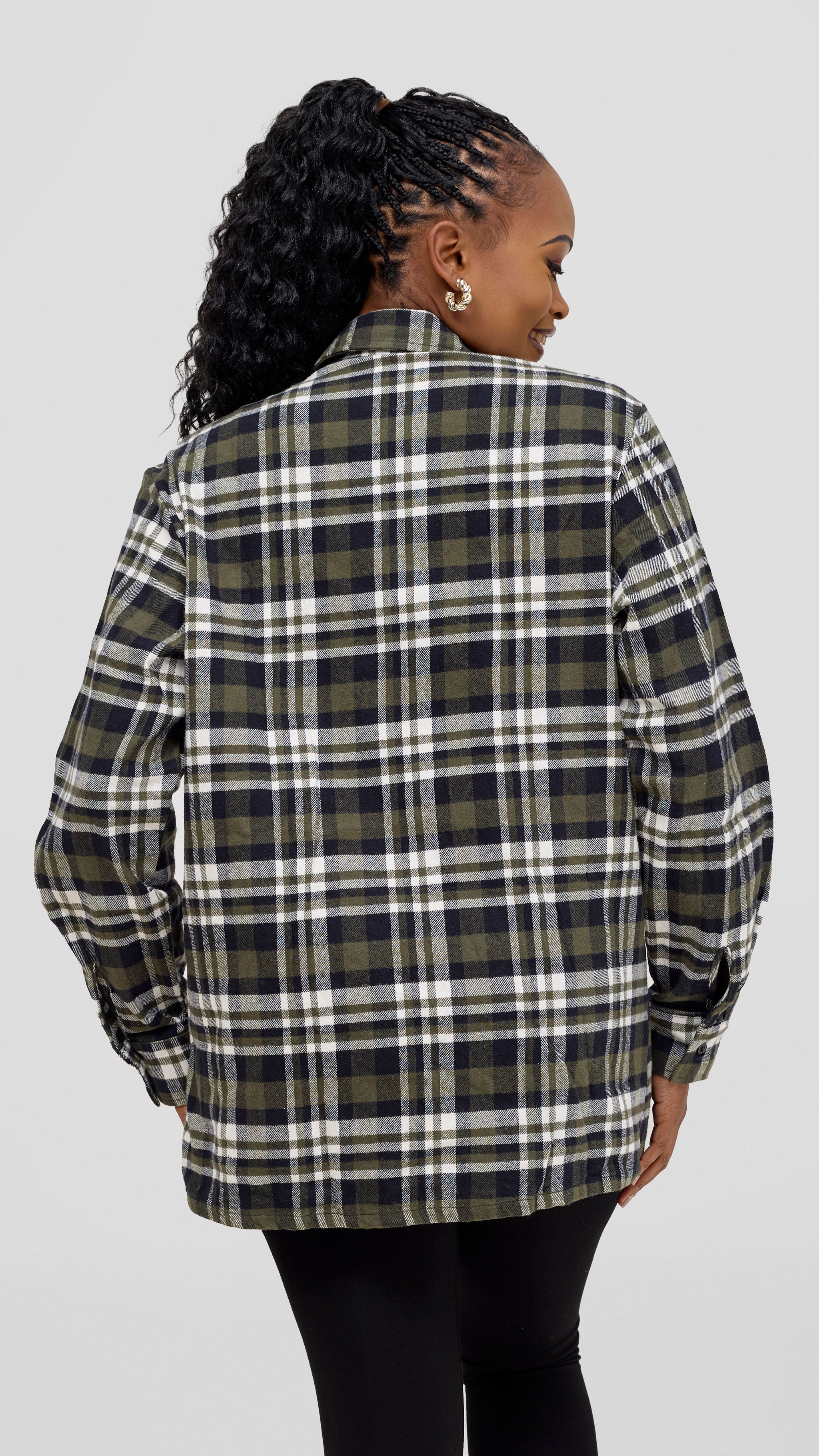 Zoya Aridi Unisex Shacket (Flannel) - Black/Hunters