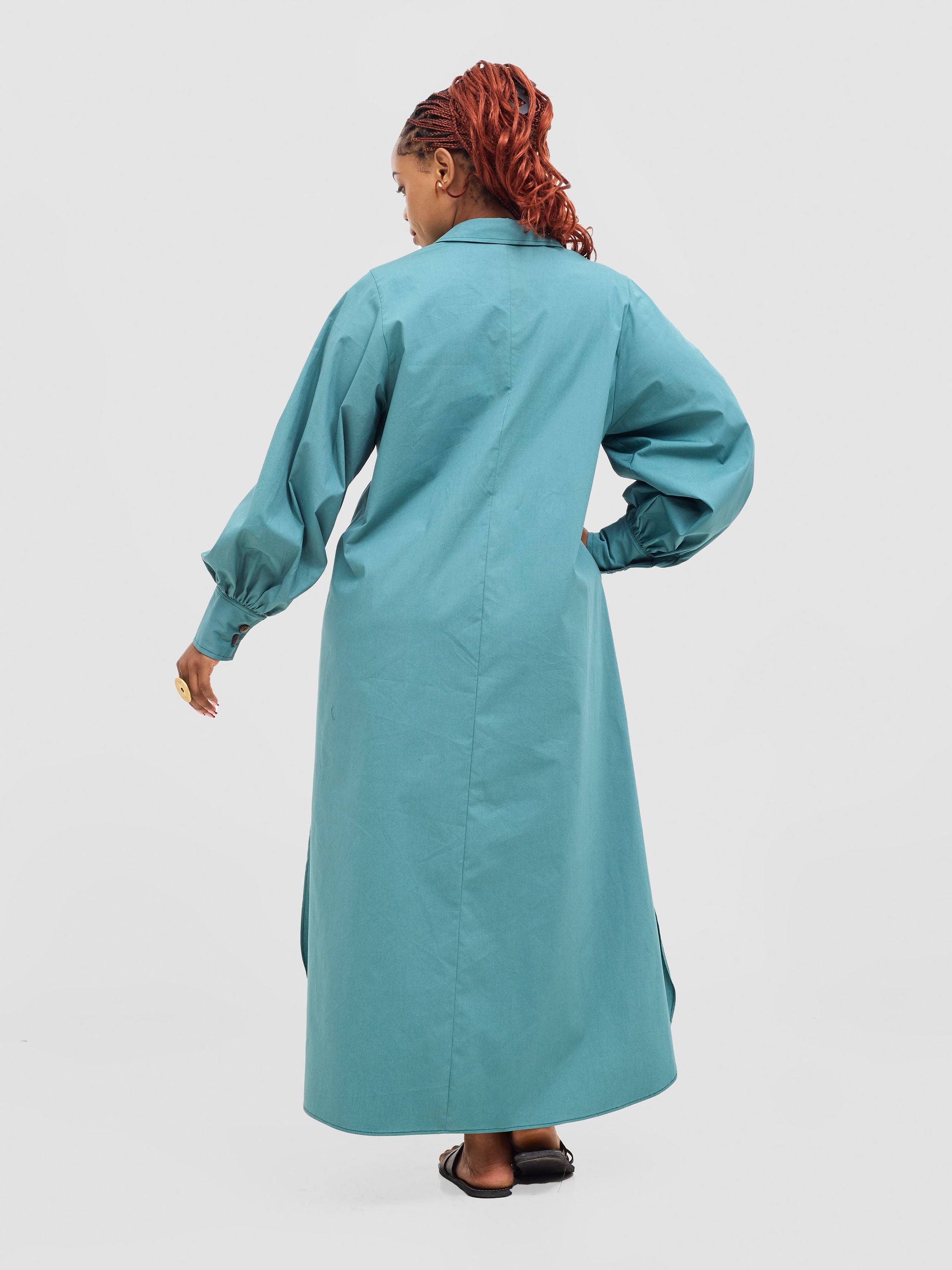 Safari Mansi Maxi Shirt Dress - Teal