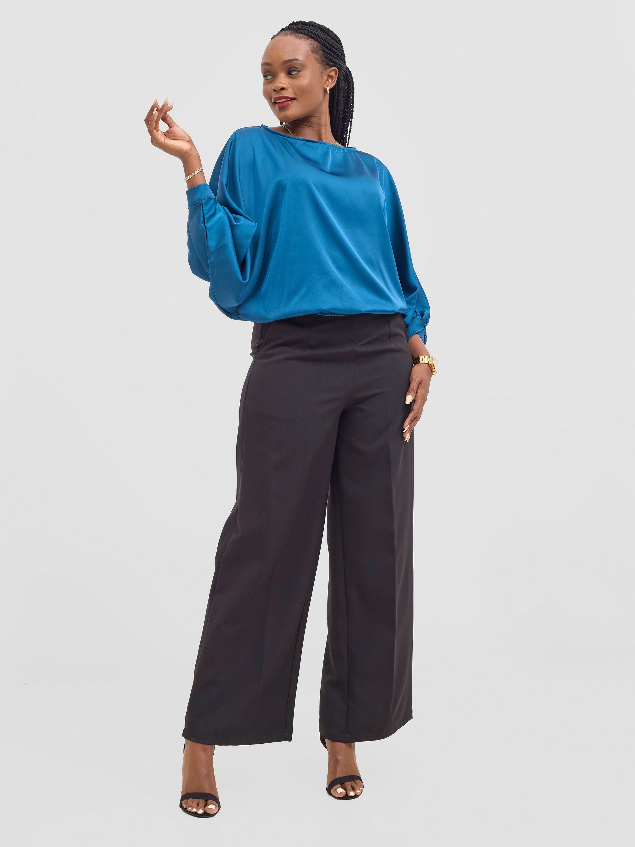 Vivo Sawari Crossed Cuff Batwing Top - Teal