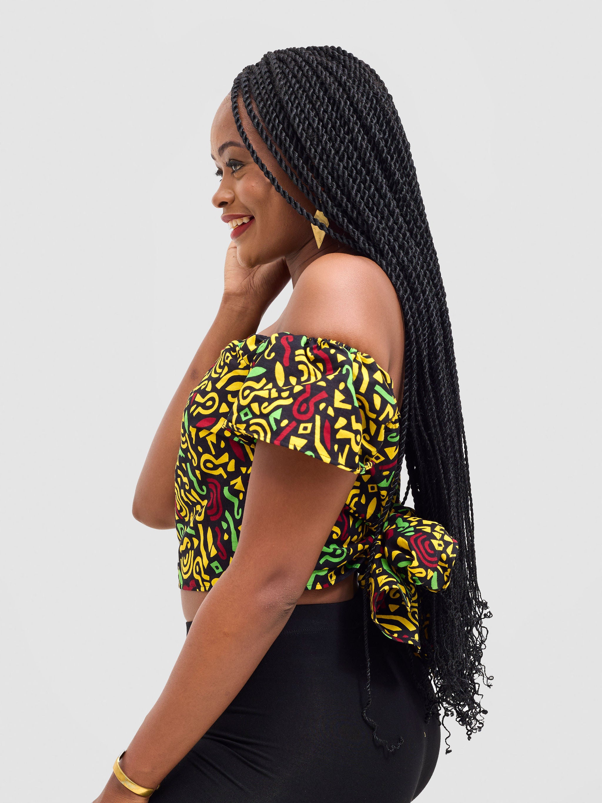 Safari Sizani 2 Way Wrap Top - Tafo Print