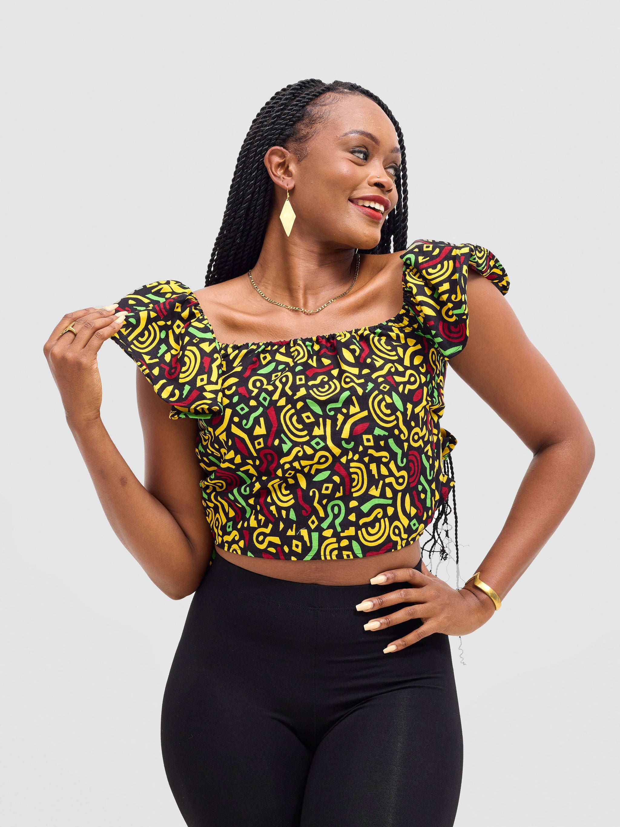 Safari Sizani 2 Way Wrap Top - Tafo Print