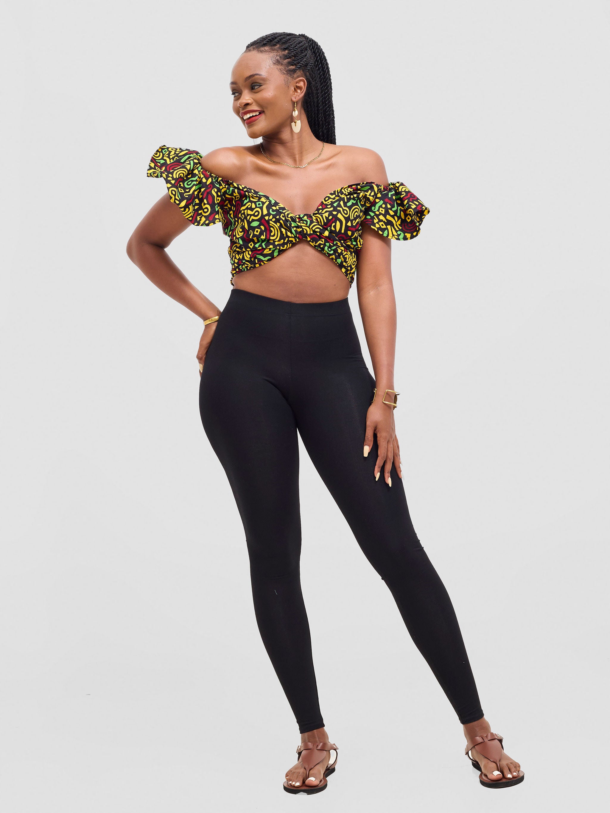Safari Sizani 2 Way Wrap Top - Tafo Print