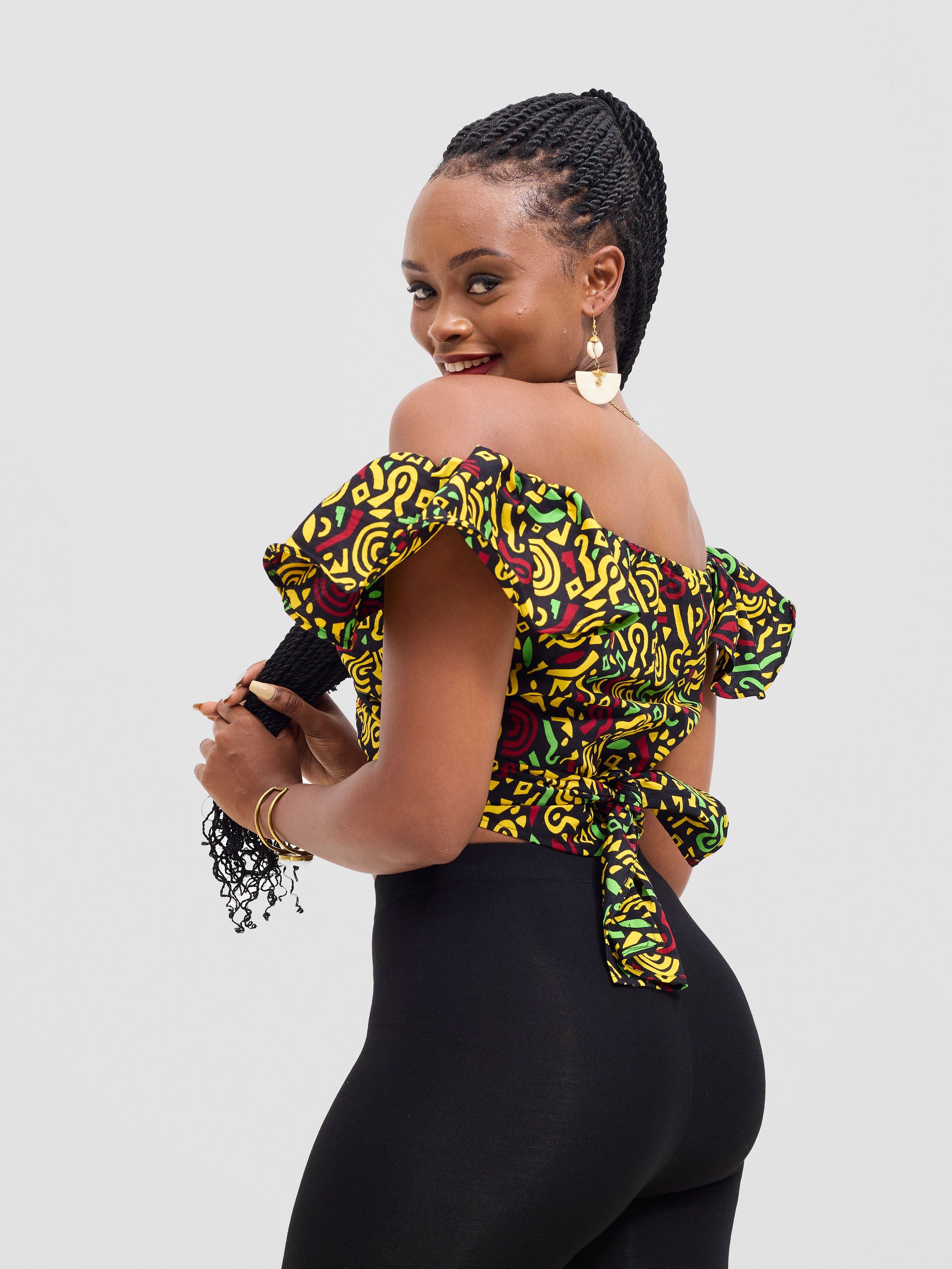 Safari Sizani 2 Way Wrap Top - Tafo Print