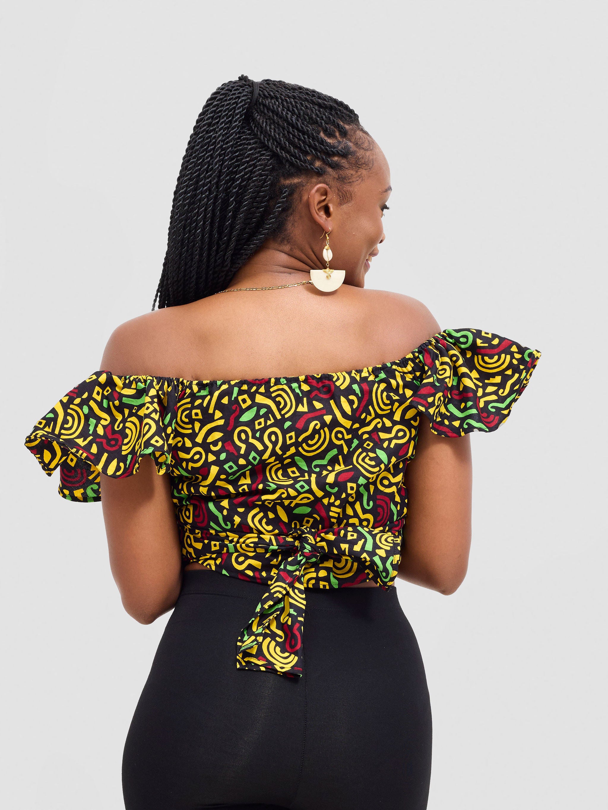 Safari Sizani 2 Way Wrap Top - Tafo Print