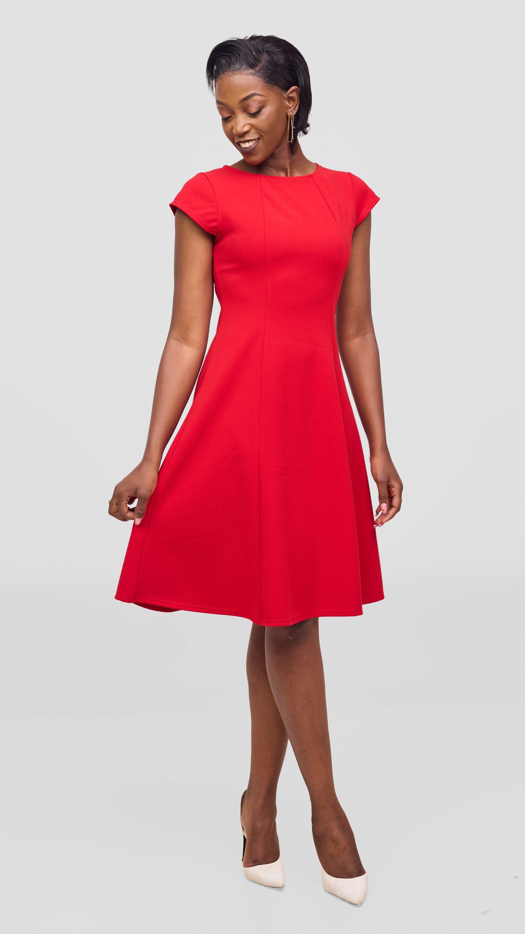 chinese dress ladies Navy Ponte Knit A-Line Dress main image 0