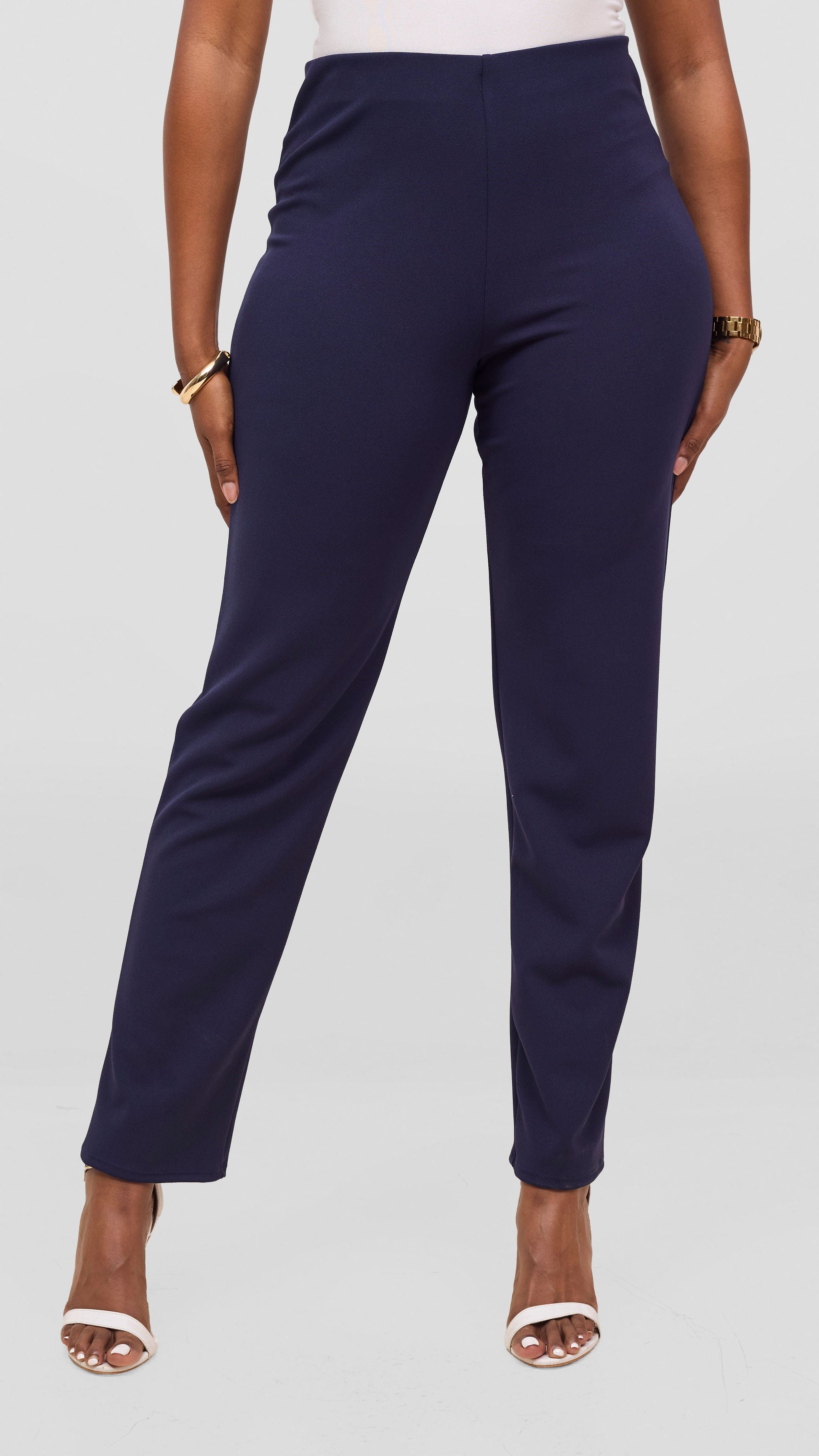Vivo Basic Straight Leg Pants - Navy