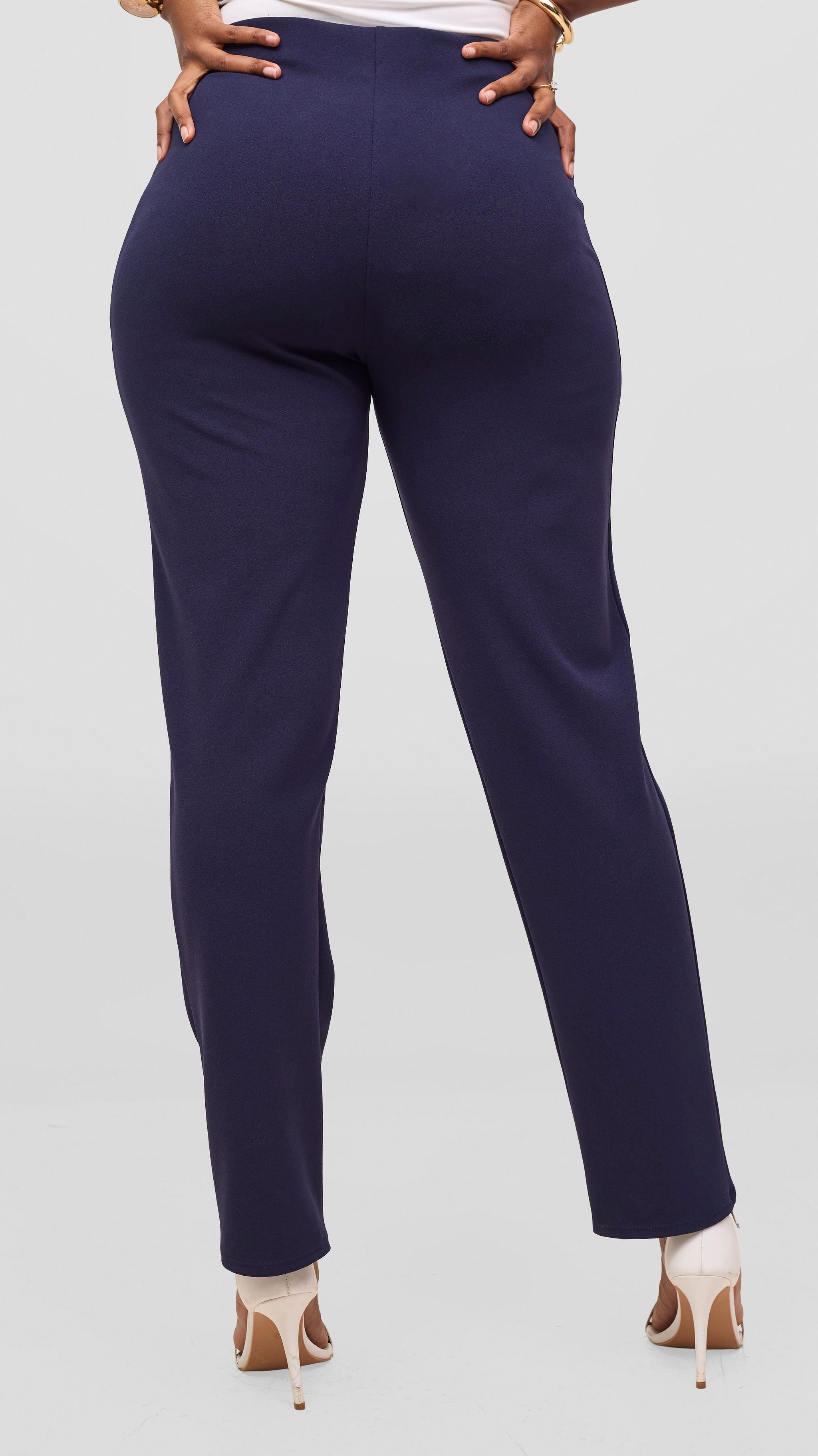Vivo Basic Straight Leg Pants - Navy