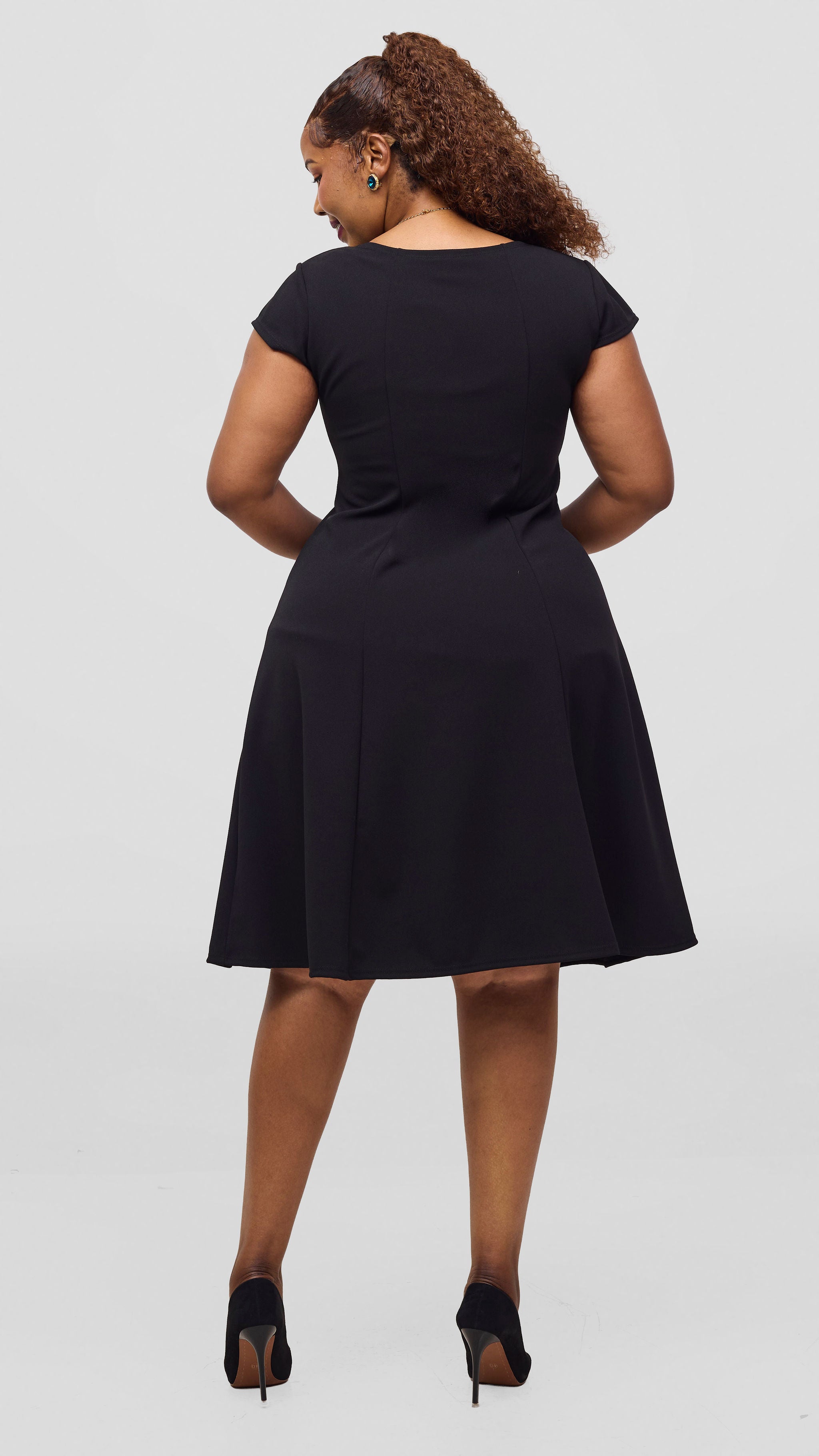 Vivo Basic Escape A-Line Dress - Black