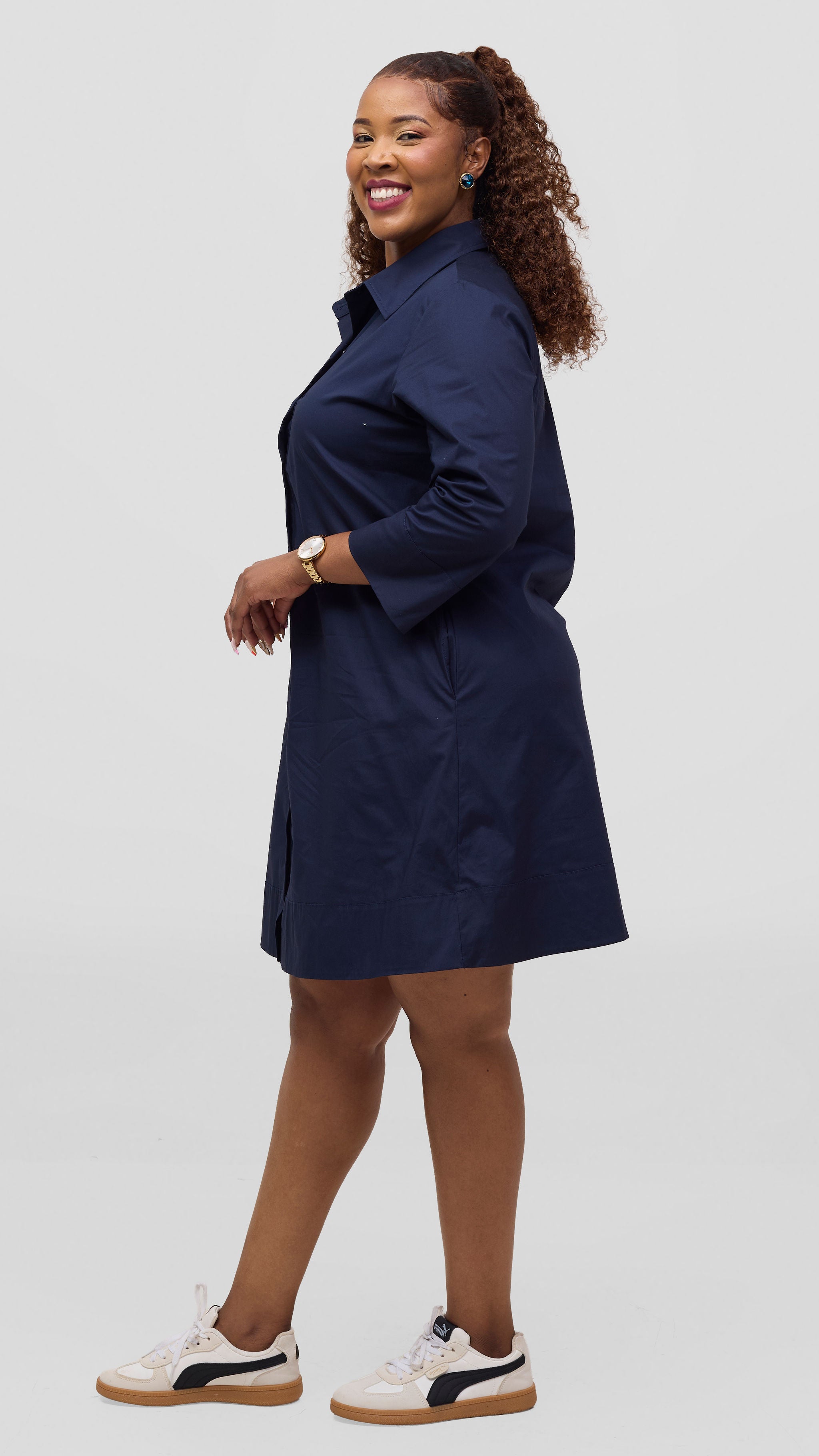 Vivo Lulu Wide Hem Tent Dress - Navy