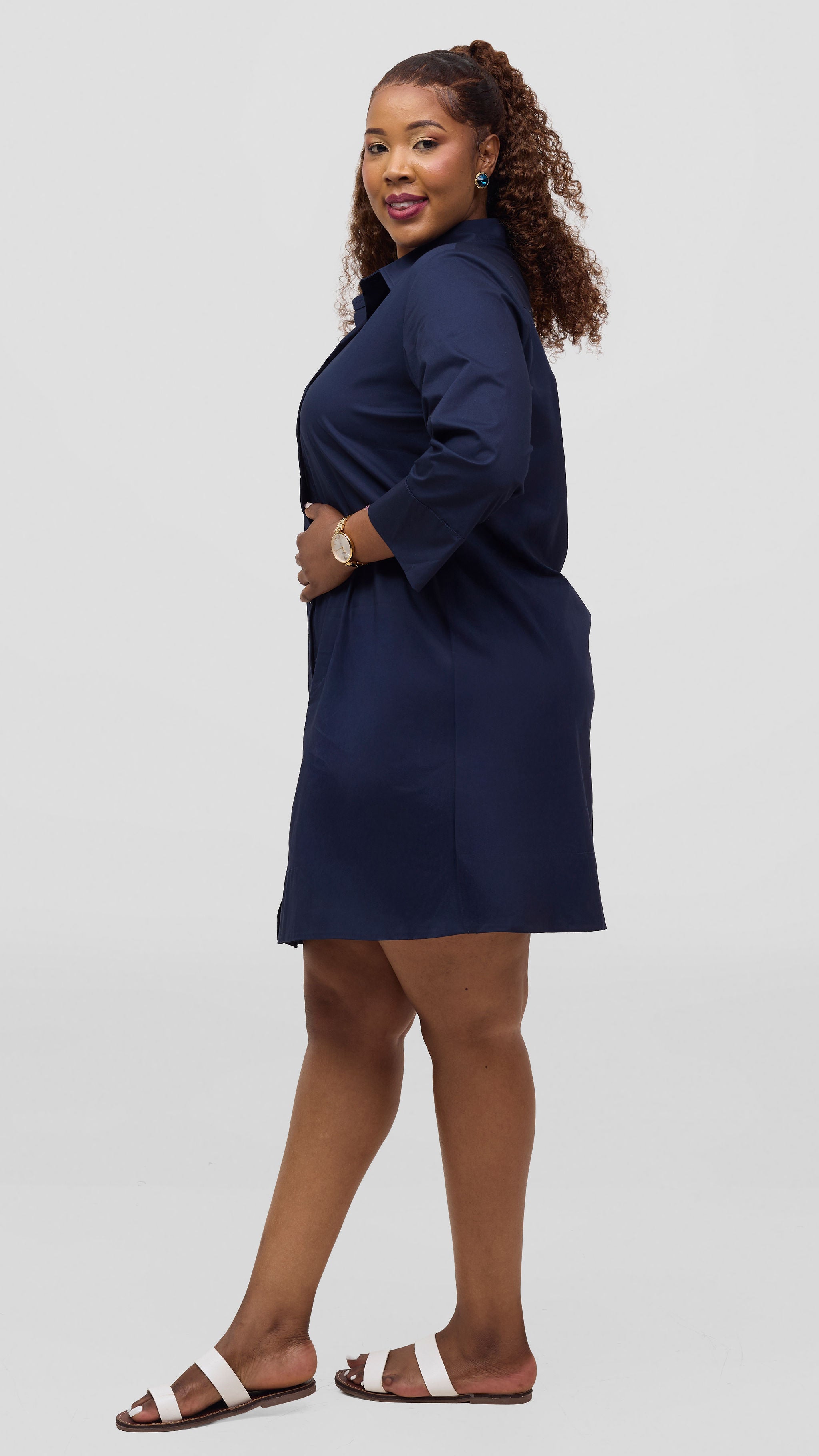 Vivo Lulu Wide Hem Tent Dress - Navy