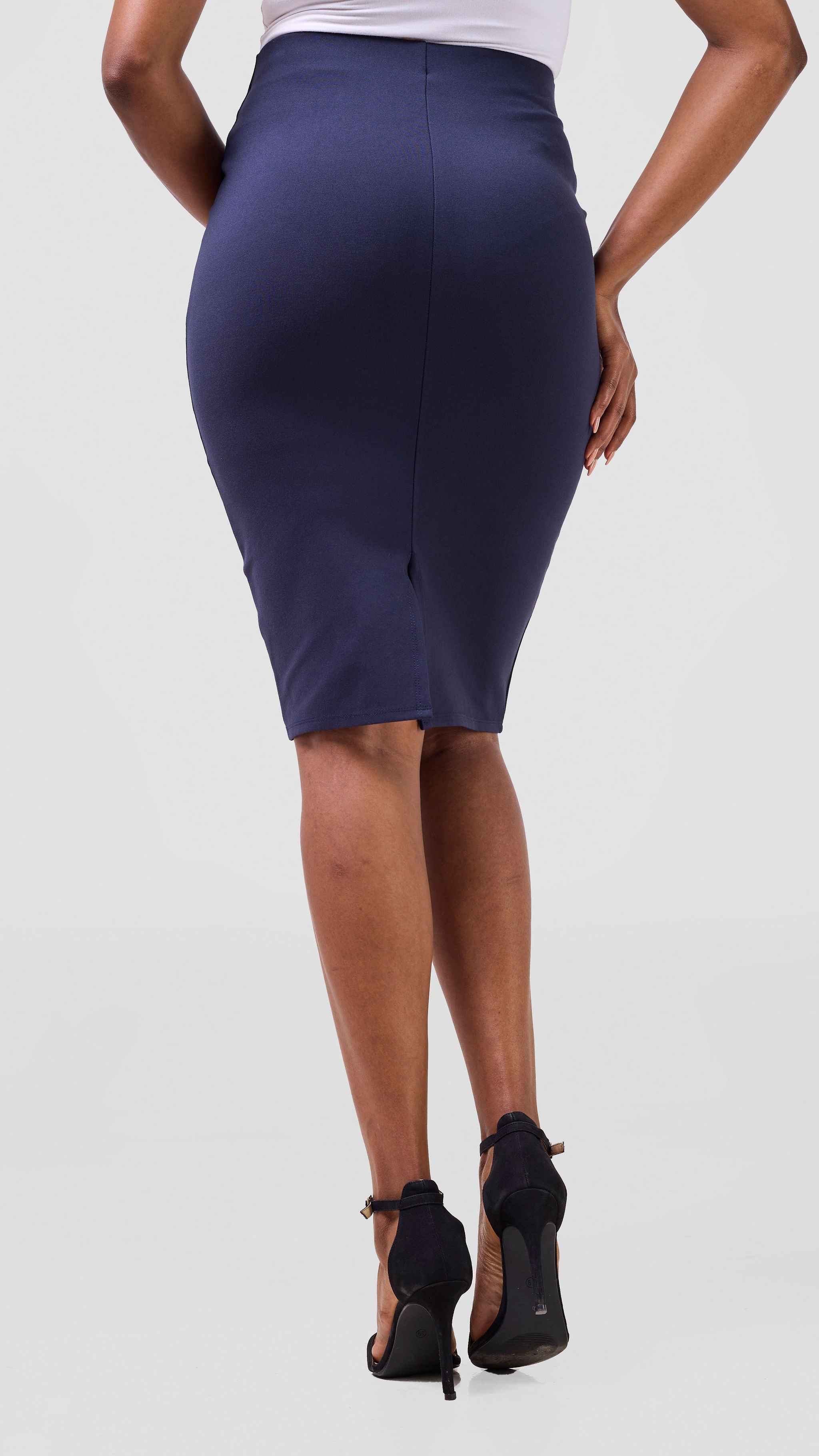 Vivo Waridi Pencil Skirt - Dark Navy Blue