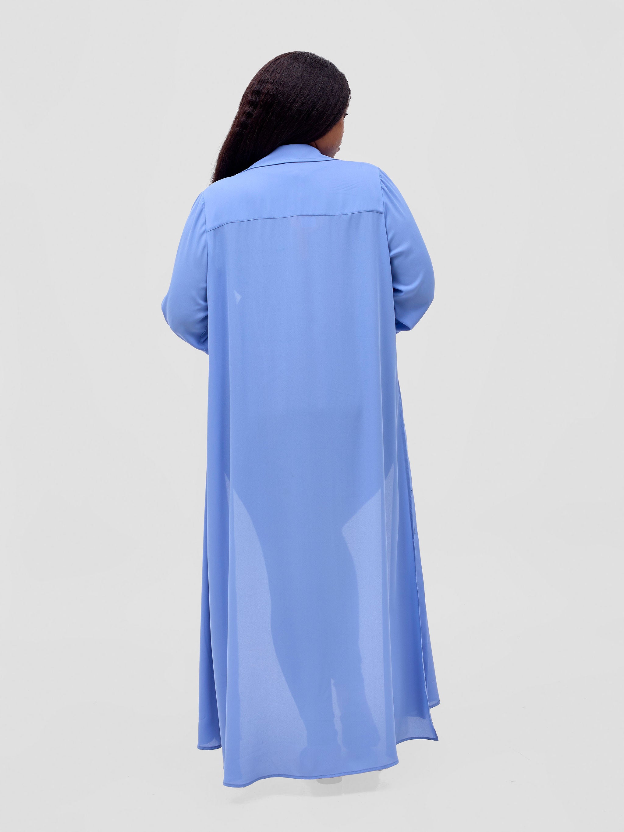 Vivo Wena High Slit Maxi Shirt - Blue