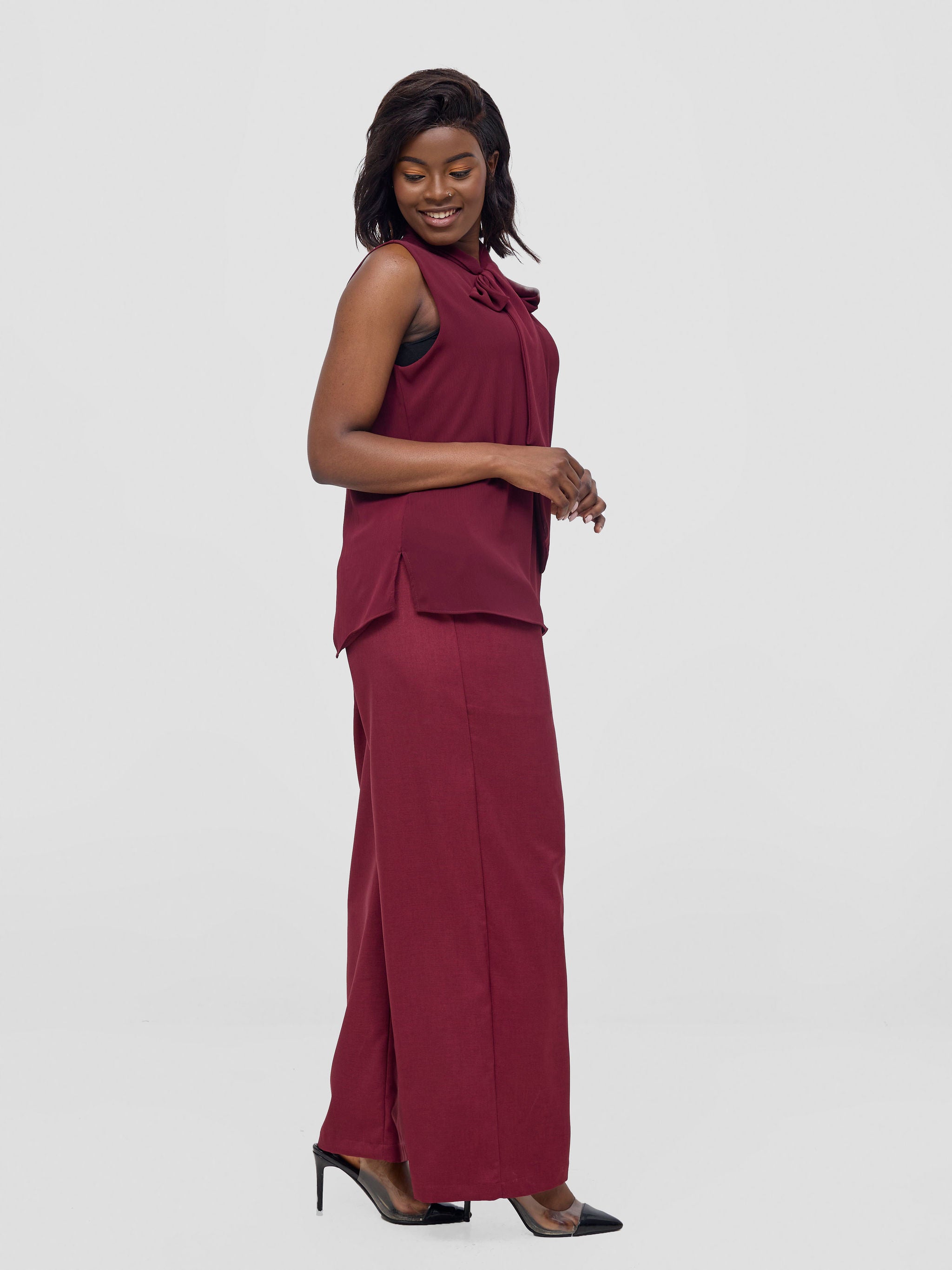 Vivo Niari straight leg Pants - Maroon