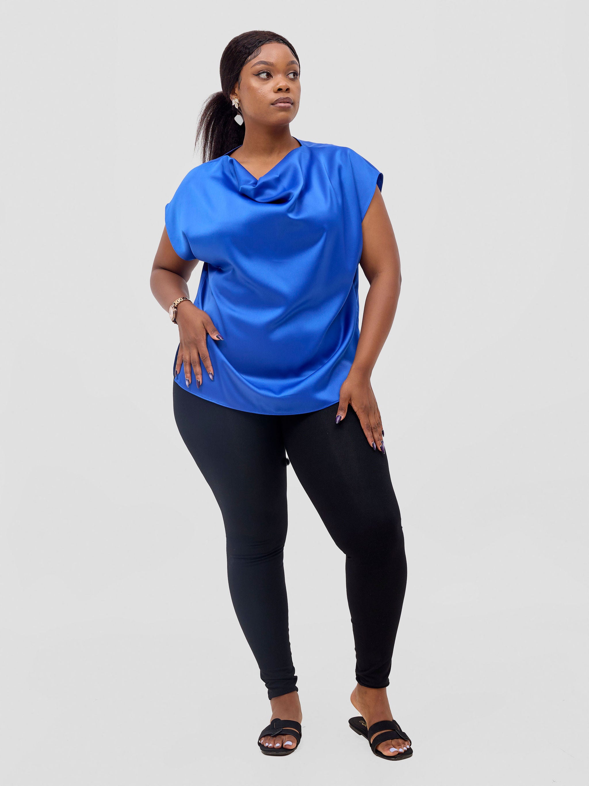 Vivo Meli Cowl Top - Royal Blue