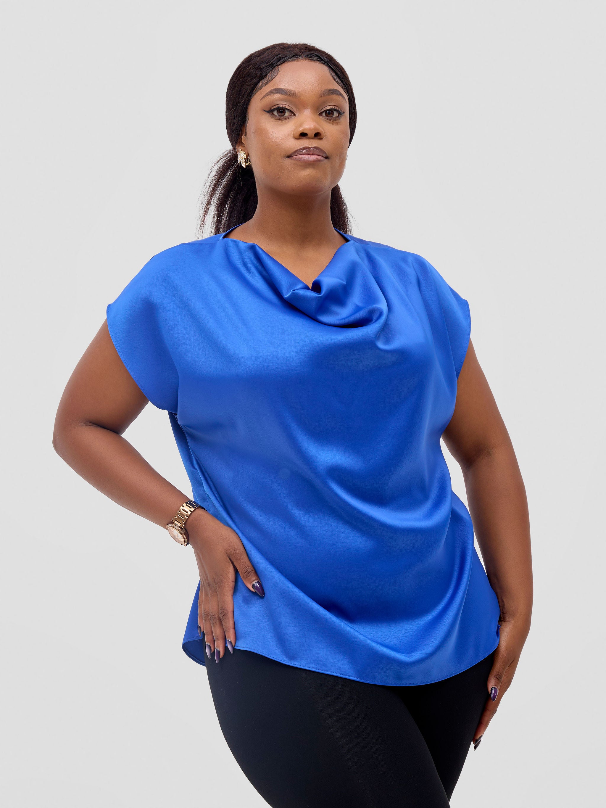 Vivo Meli Cowl Top - Royal Blue