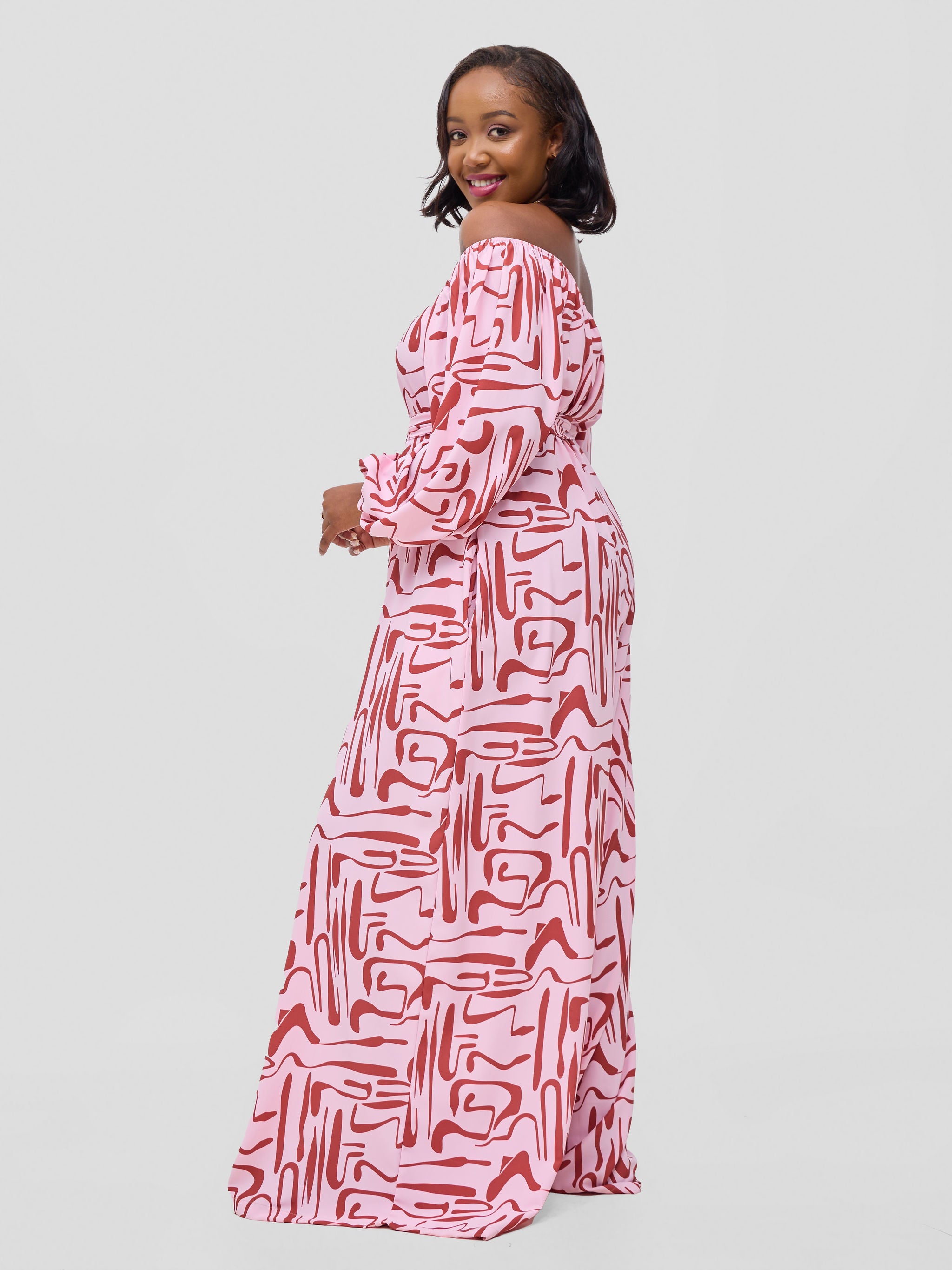 Vivo Serwa Wide Leg Jumpsuit - Pink /  Rust Sera Print