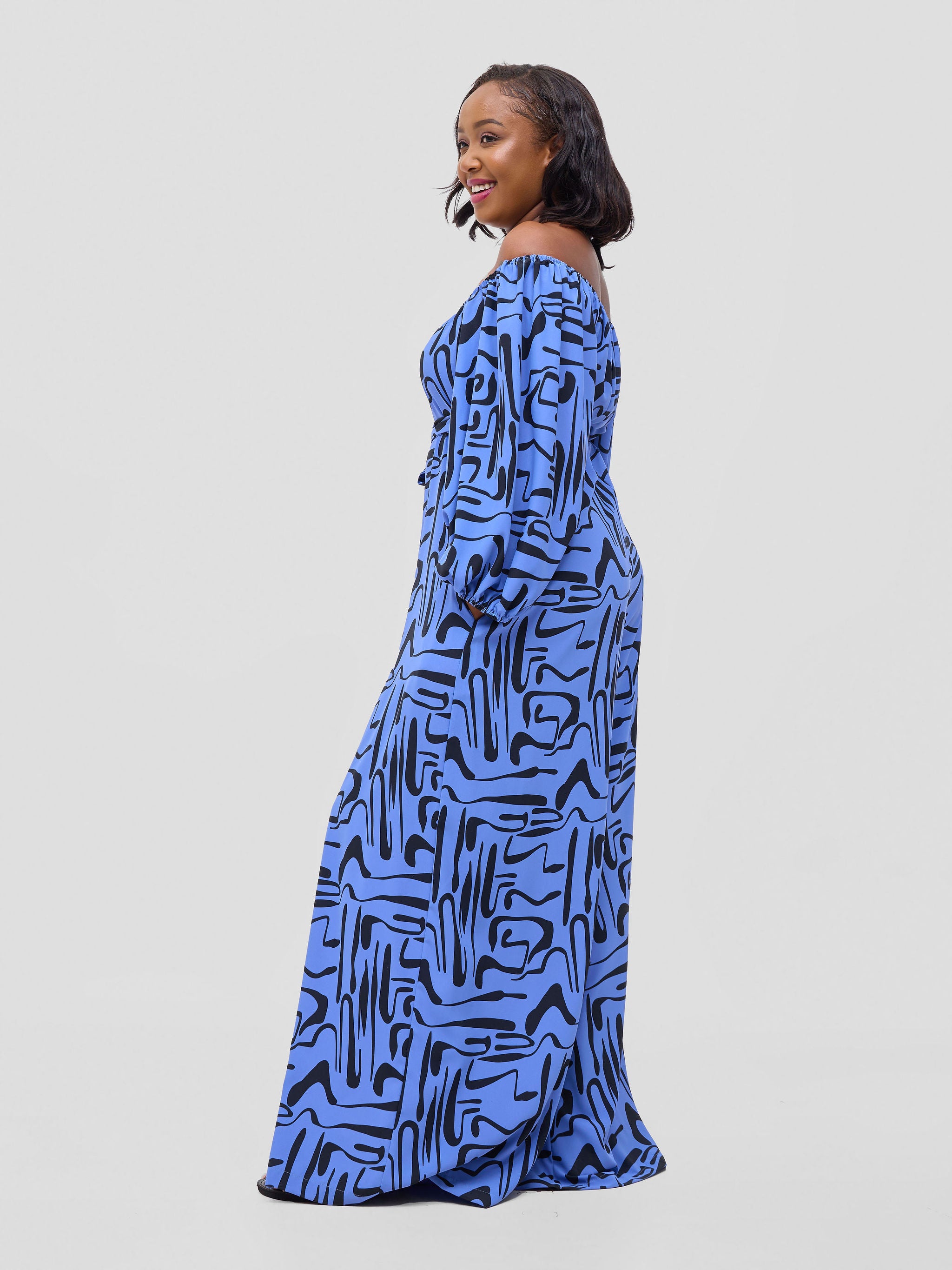 Vivo Serwa Wide Leg Jumpsuit - Blue / Black Sera Print