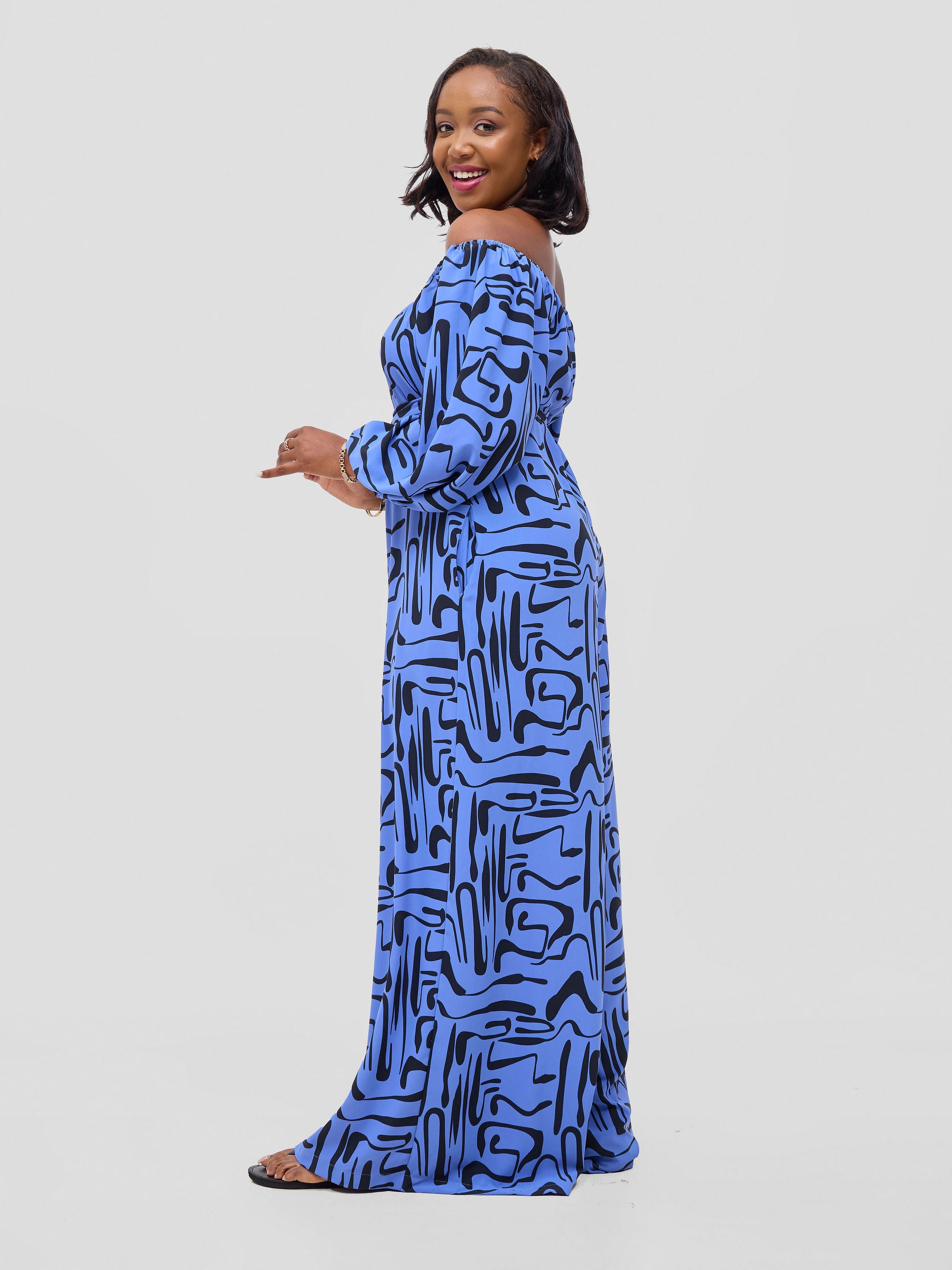 Vivo Serwa Wide Leg Jumpsuit - Blue / Black Sera Print