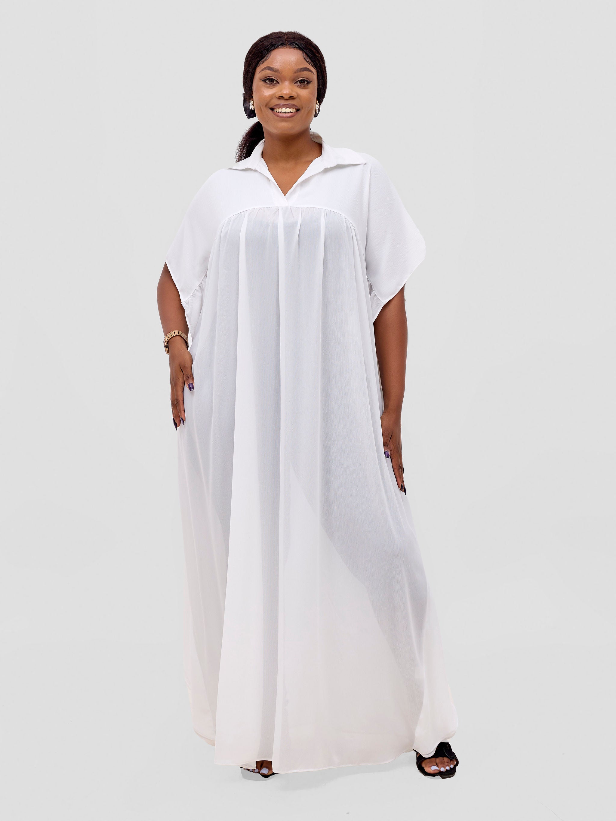 Vivo Malindi Shirt Maxi Coverup - White