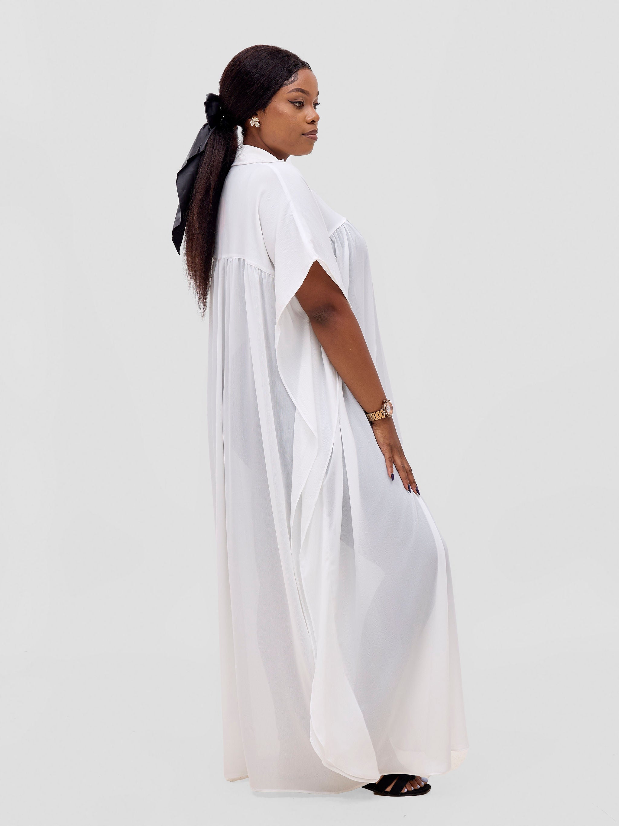 Vivo Malindi Shirt Maxi Coverup - White