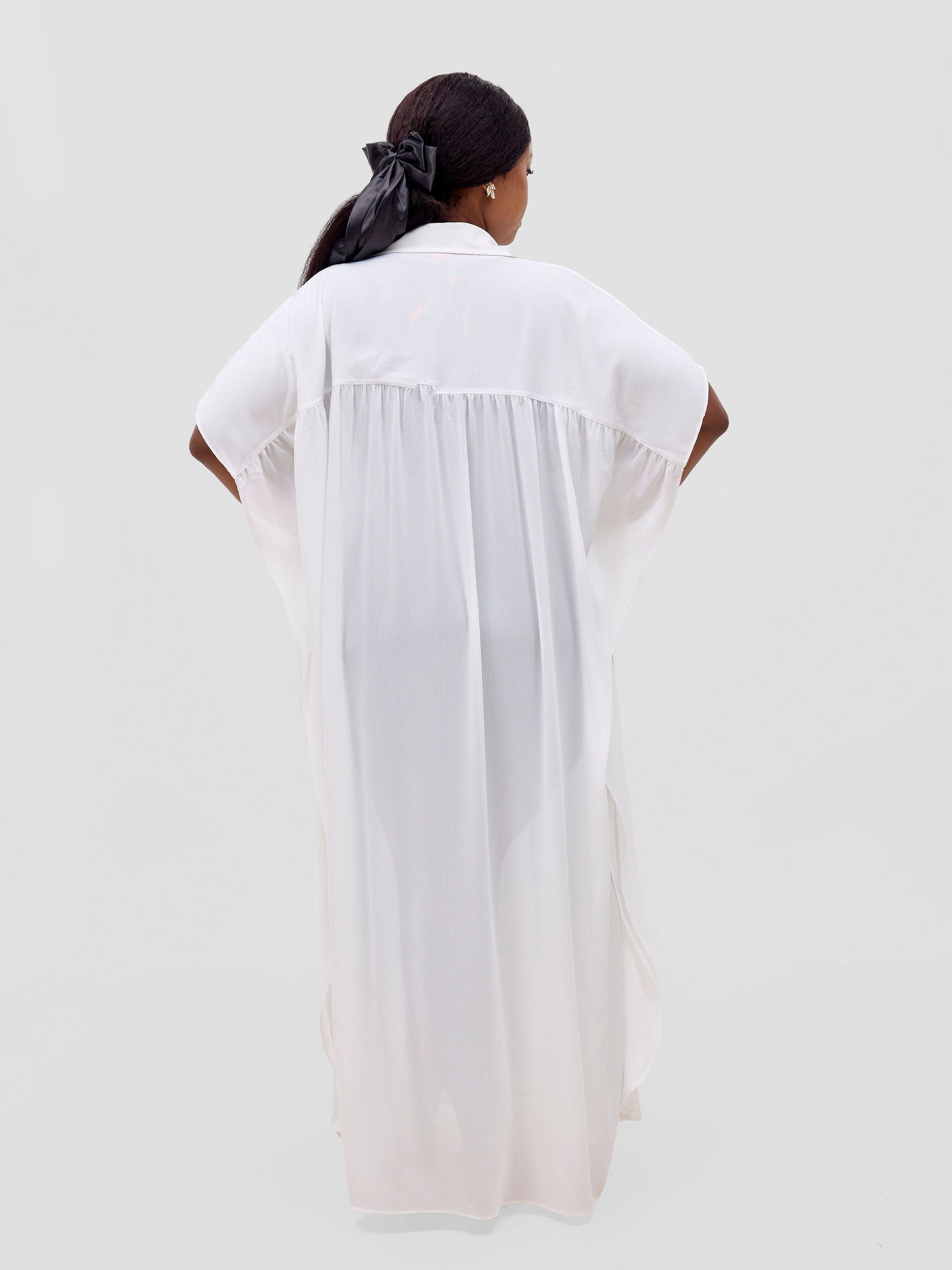 Vivo Malindi Shirt Maxi Coverup - White