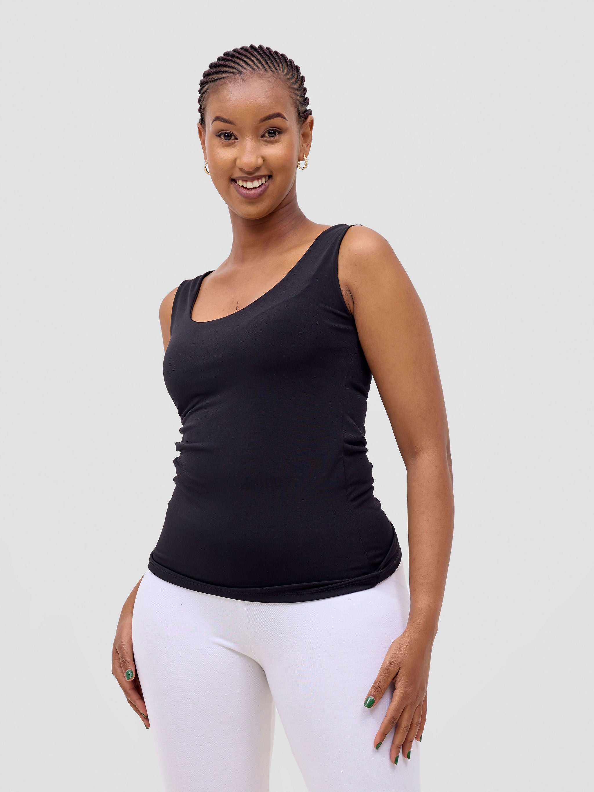 Vivo Double Layered Tank Top - Black