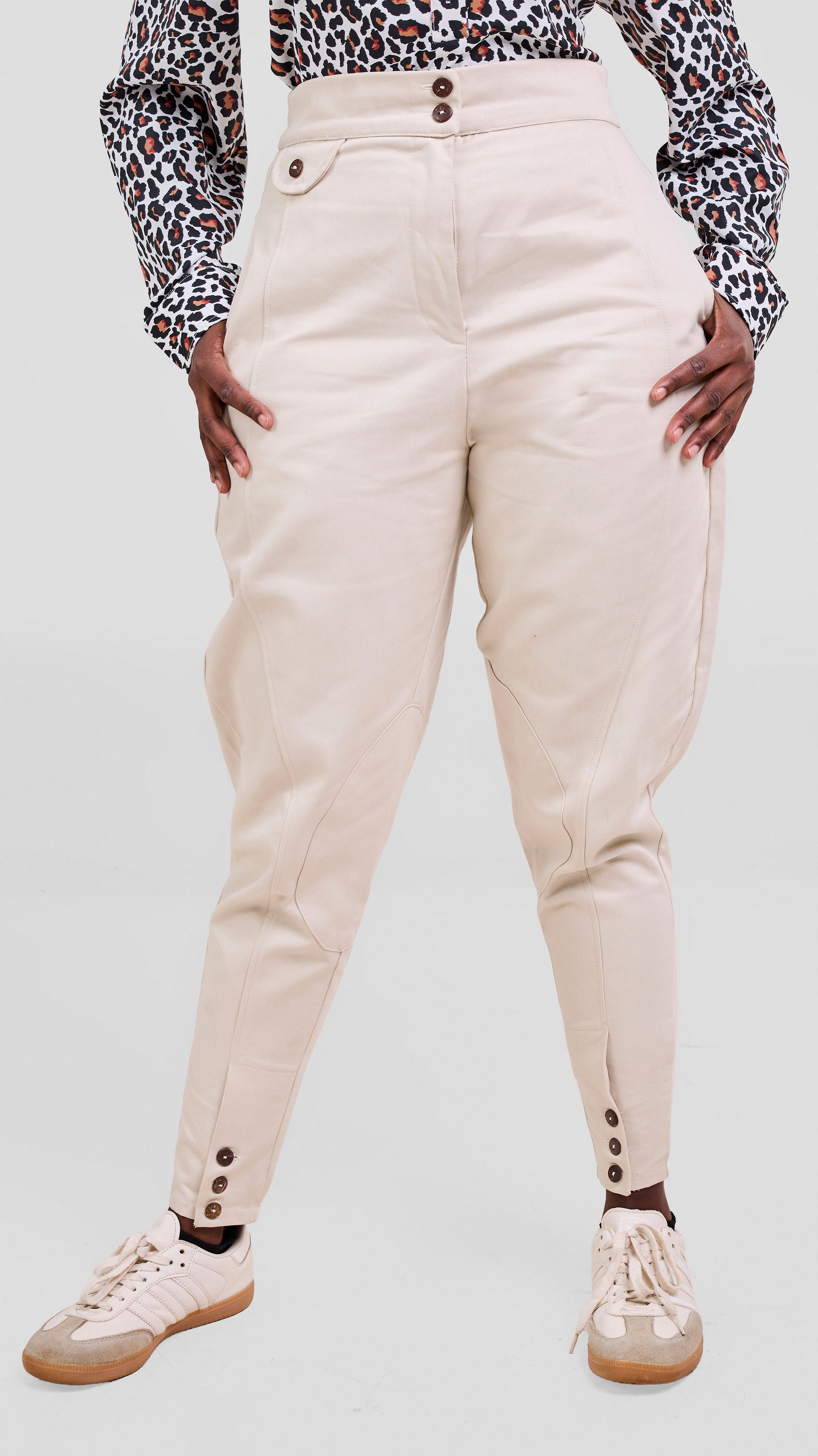 Safari Chui Jodhpur Pants - White Cloud