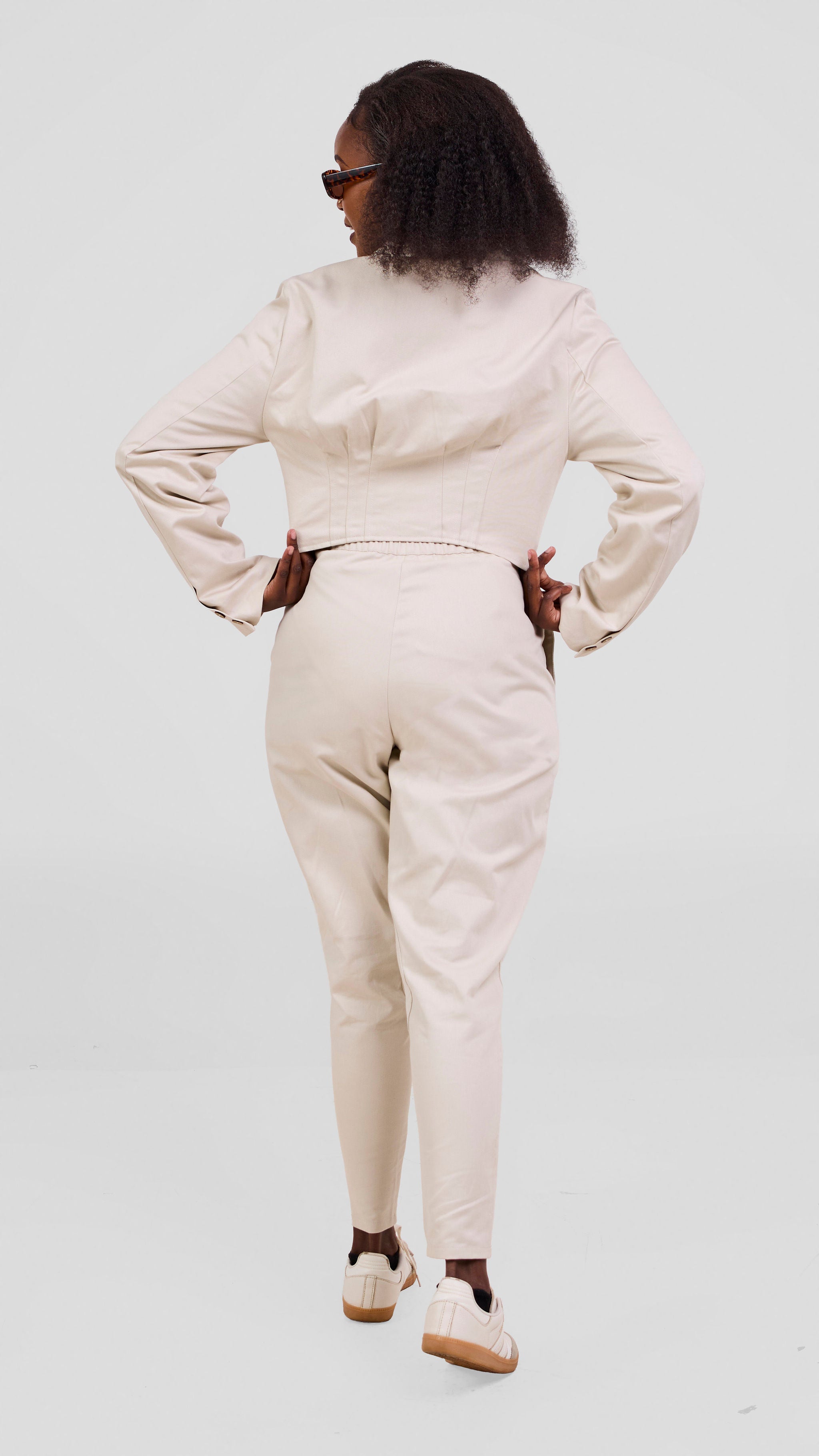 Safari Chui Cropped Jacket - White Cloud