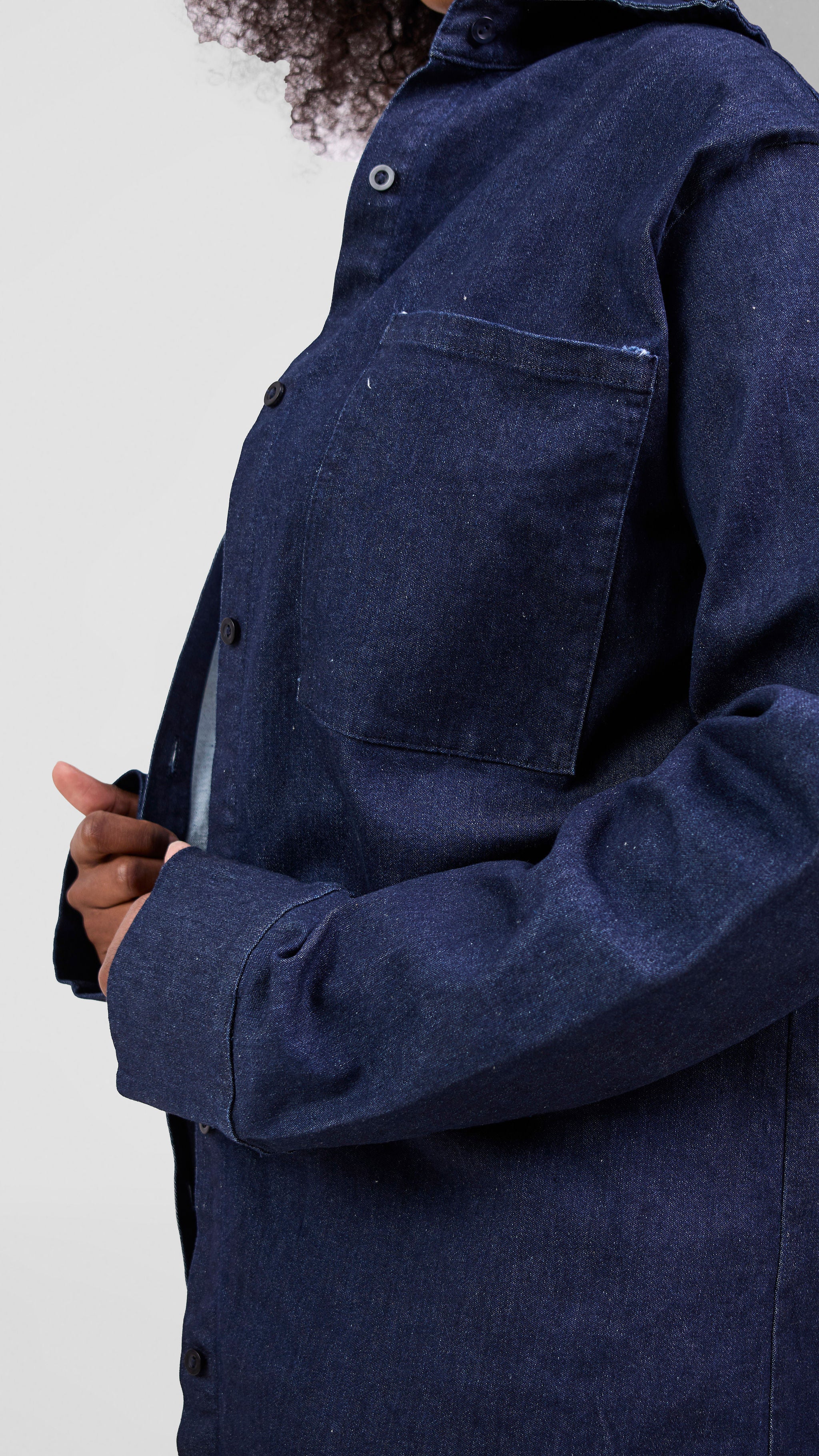 Zoya Nia Oversized Denim Shirt - Navy Blue