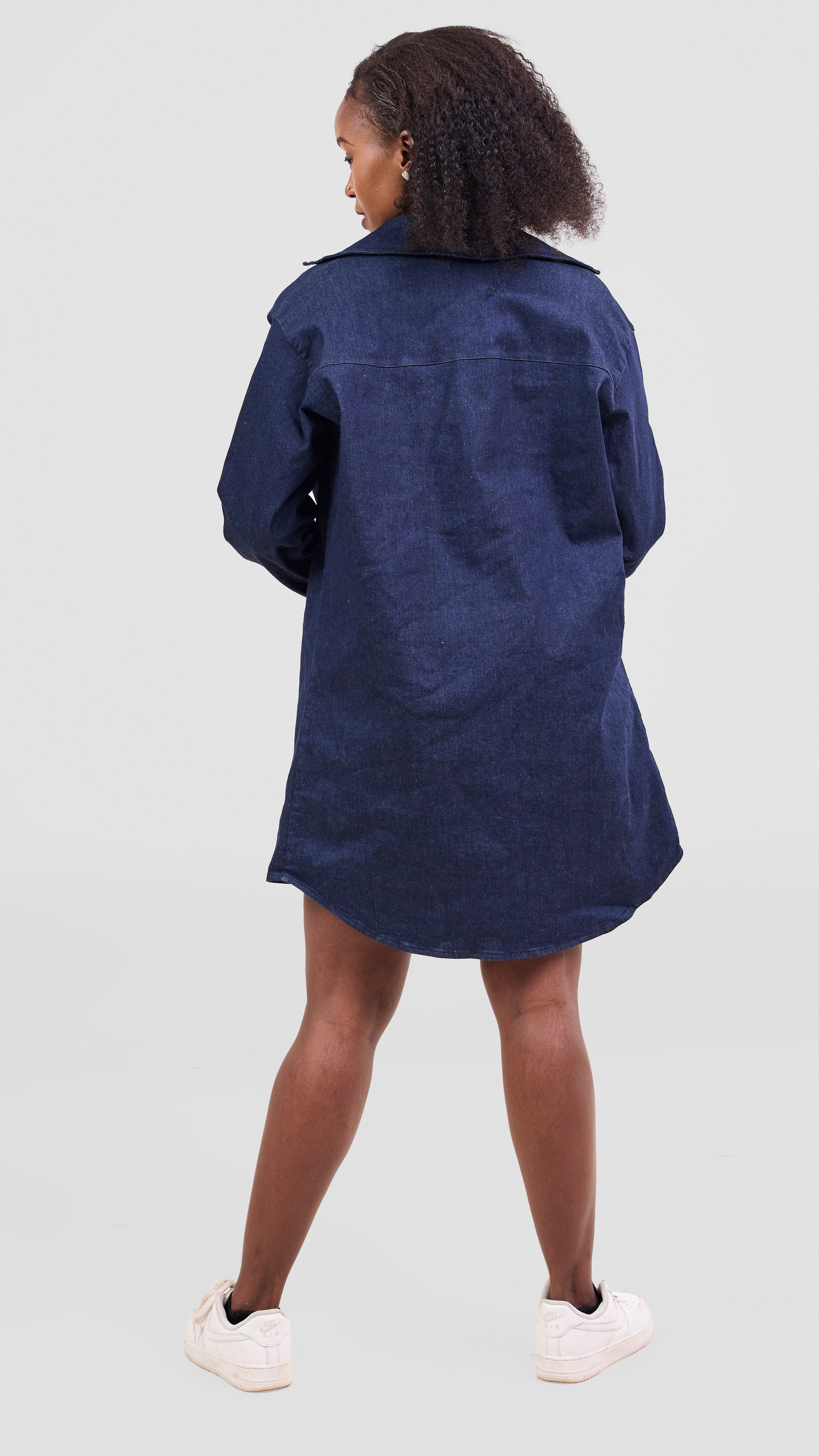 Zoya Nia Oversized Denim Shirt - Navy Blue