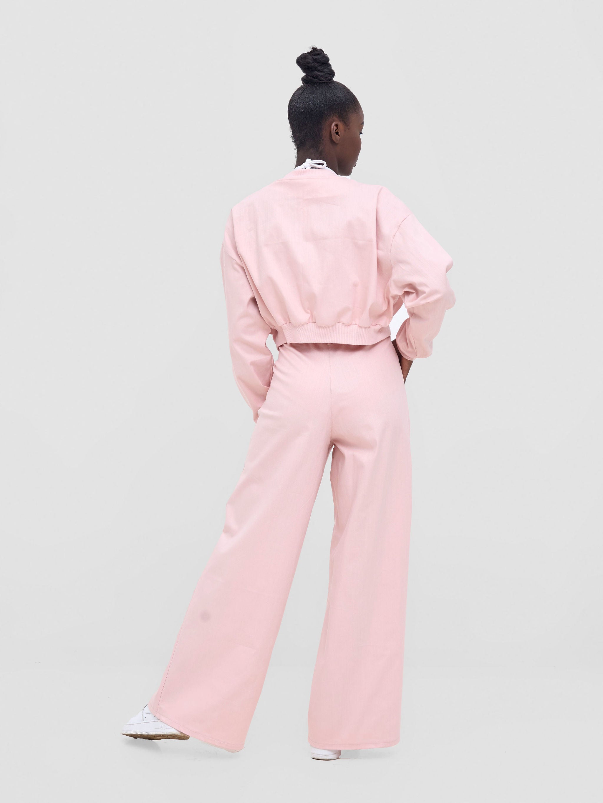 Zoya Nia Wide Leg Denim Pants - Light Pink