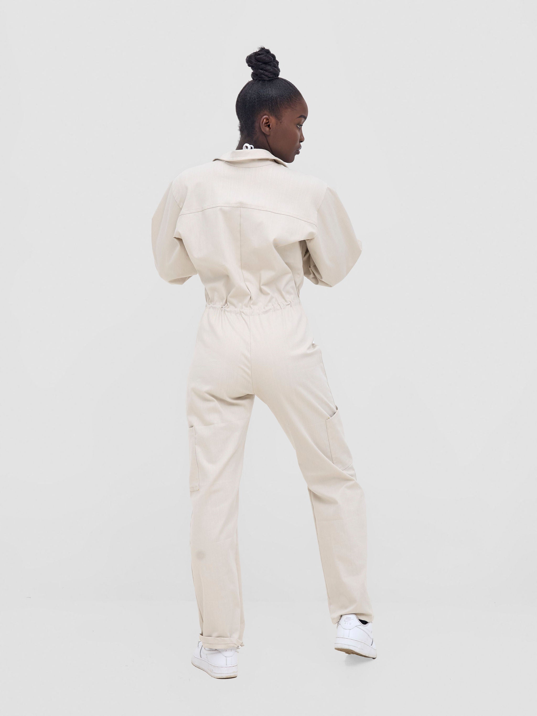 Zoya Nia Cargo Overalls - Beige