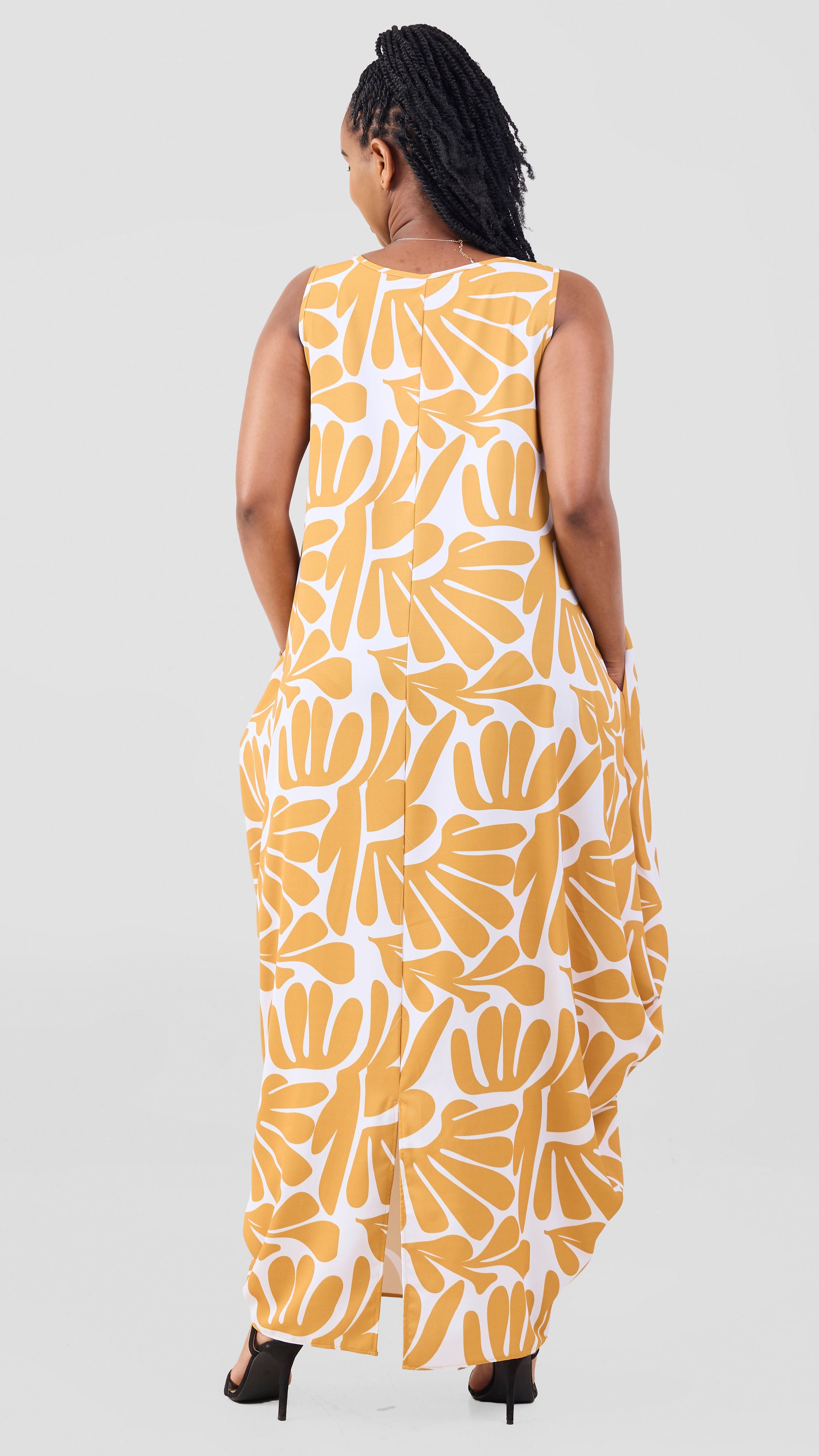 Vivo Seli Maxi Dress - Off White / Mustard Amari Print
