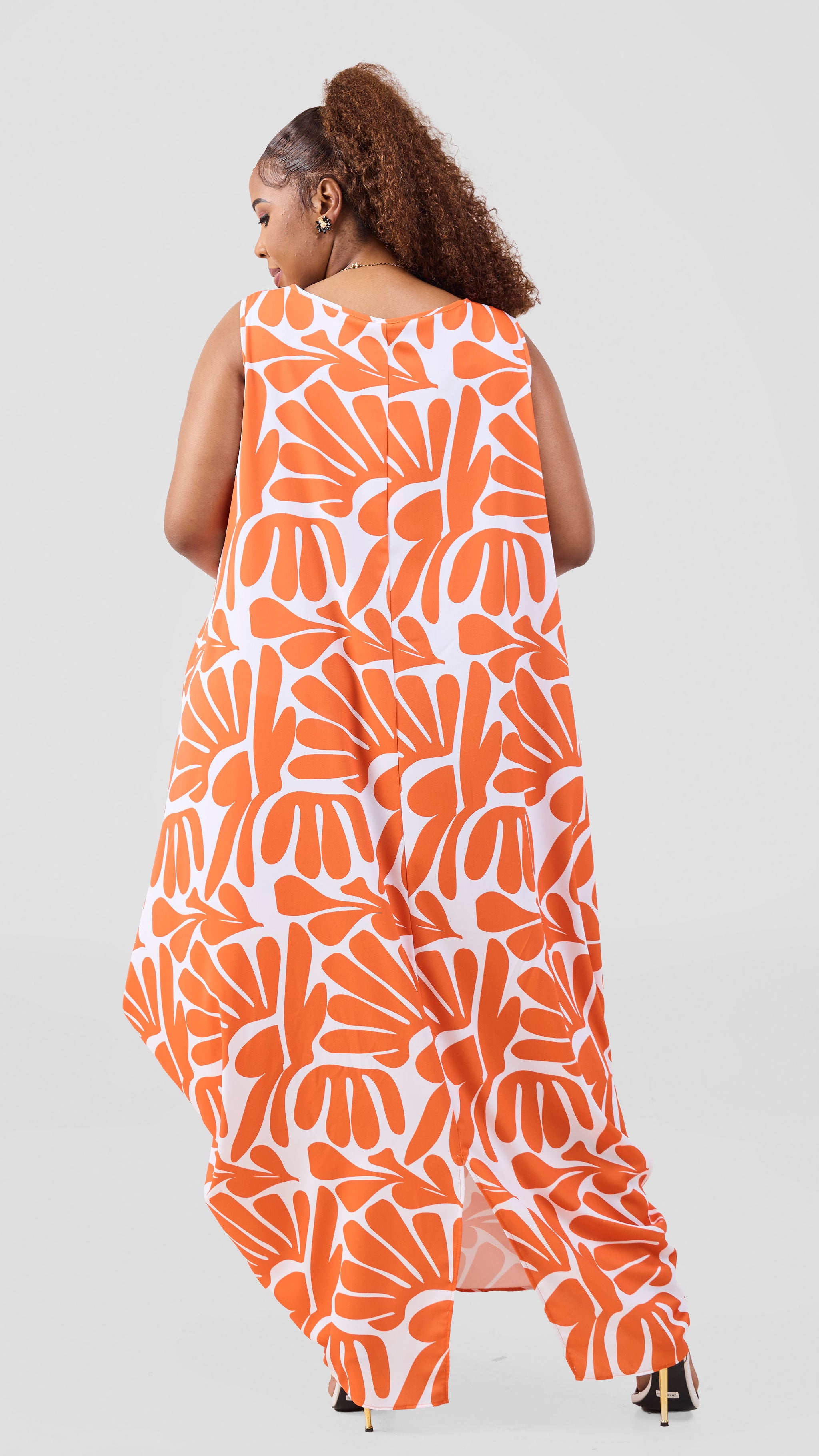 Vivo Seli Maxi Dress - Off White / Orange Amari Print
