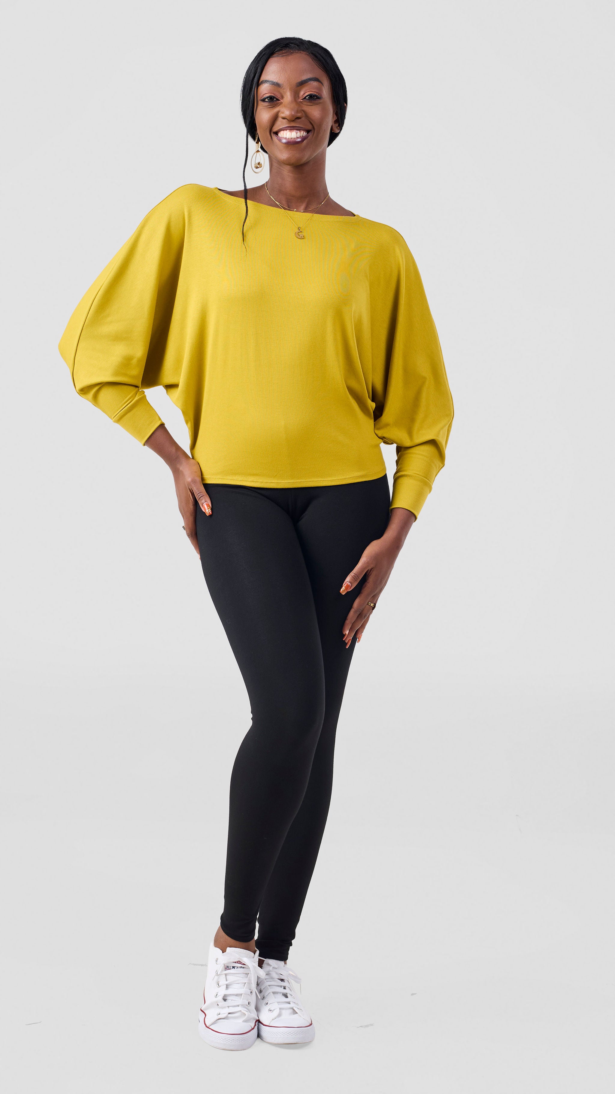 Vivo Bana Batwing Top - Light Olive