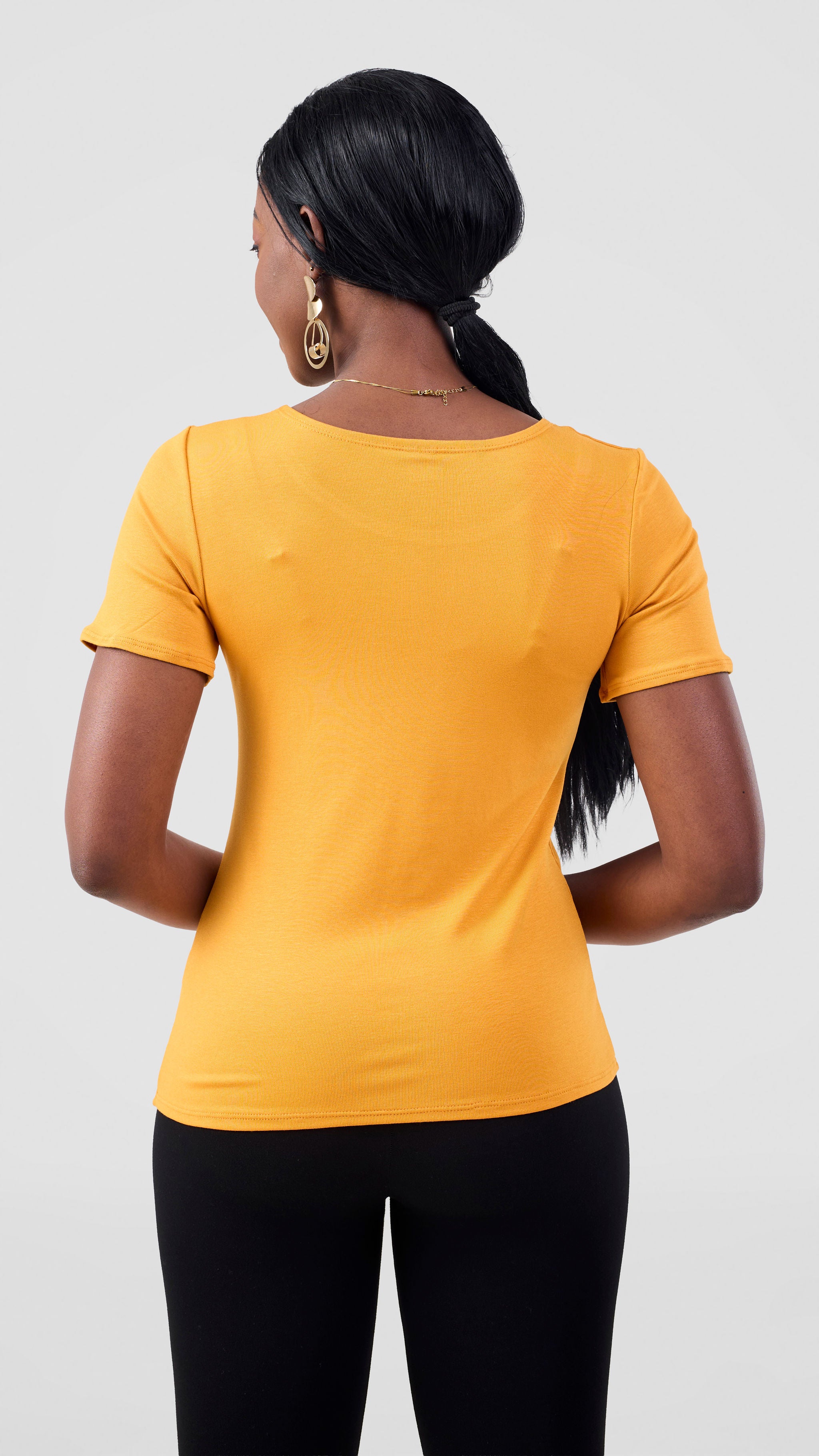 Vivo Basic Short Sleeve Top - Mustard