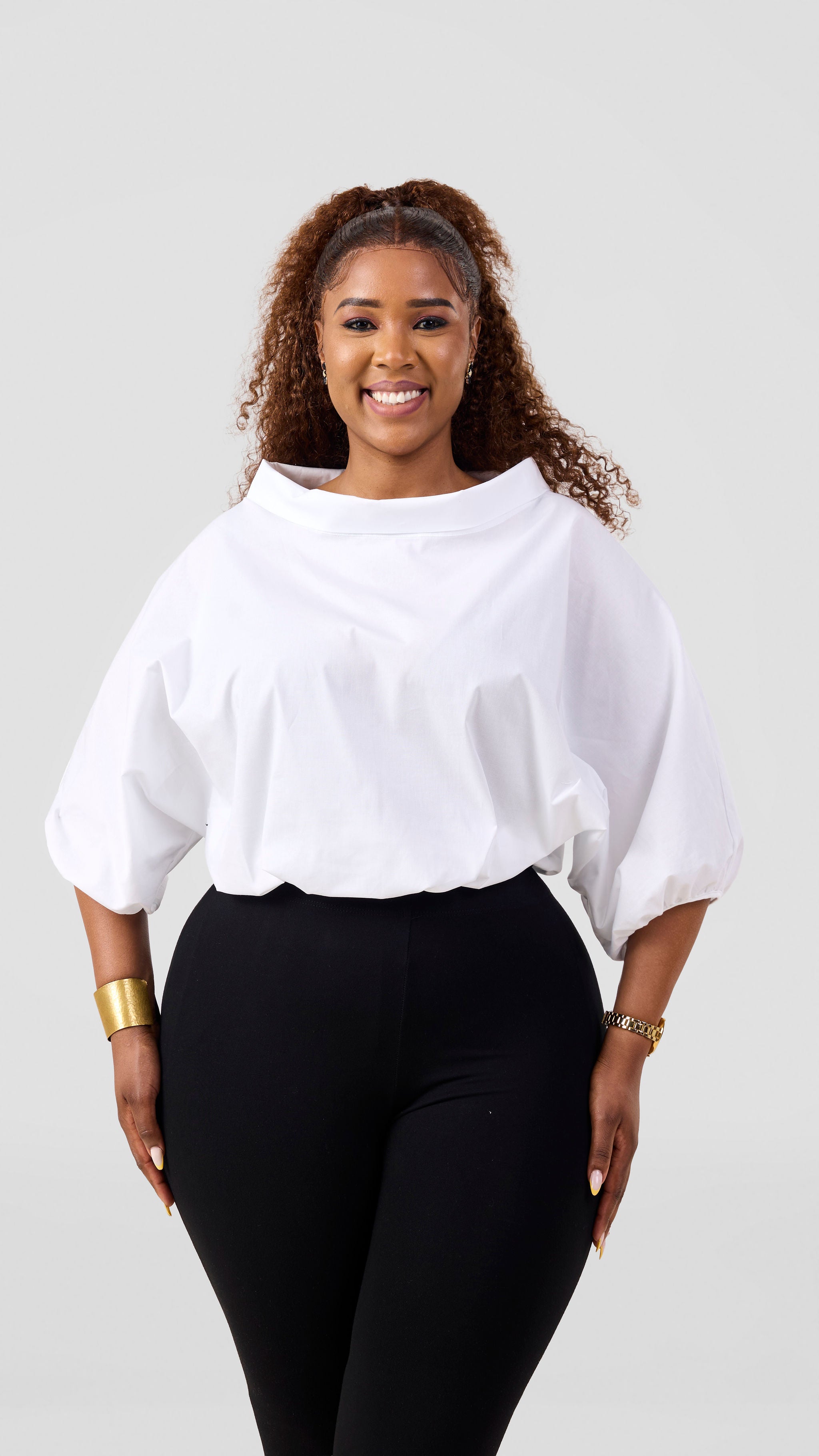 Vivo Lulu Drawstring Top - White