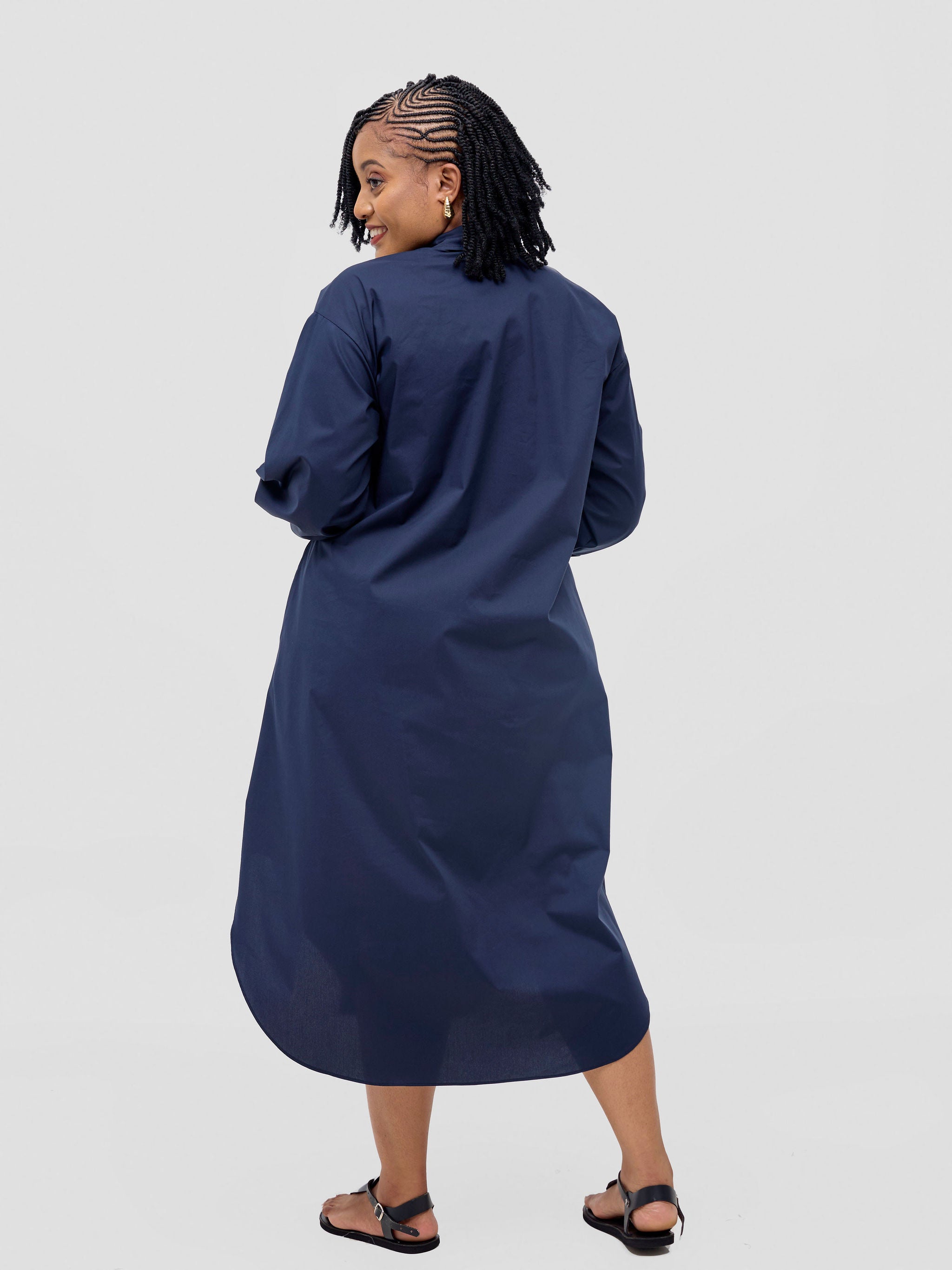 Safari Mansi Bishop Sleeve Shacket - Navy